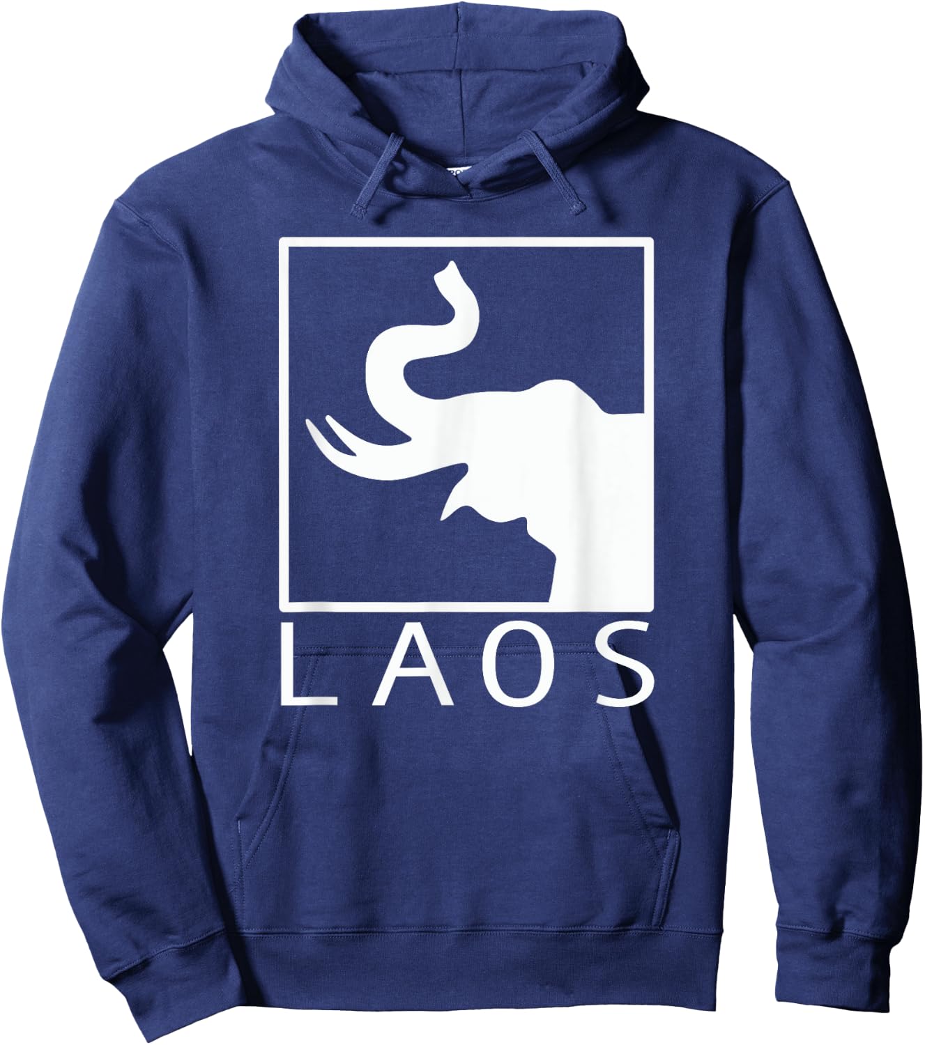 LAOS Boxed Typography | Laotian | Sabaidee | Lao Flag Hoodie - Hoodie | Navy