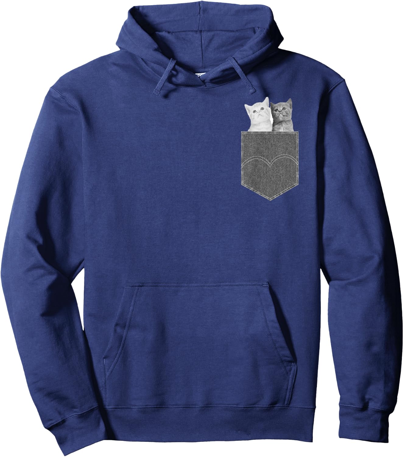 Pocket Cat - Funny Peeking Pet Cute Kitten Animal Hoodie - Hoodie | Navy