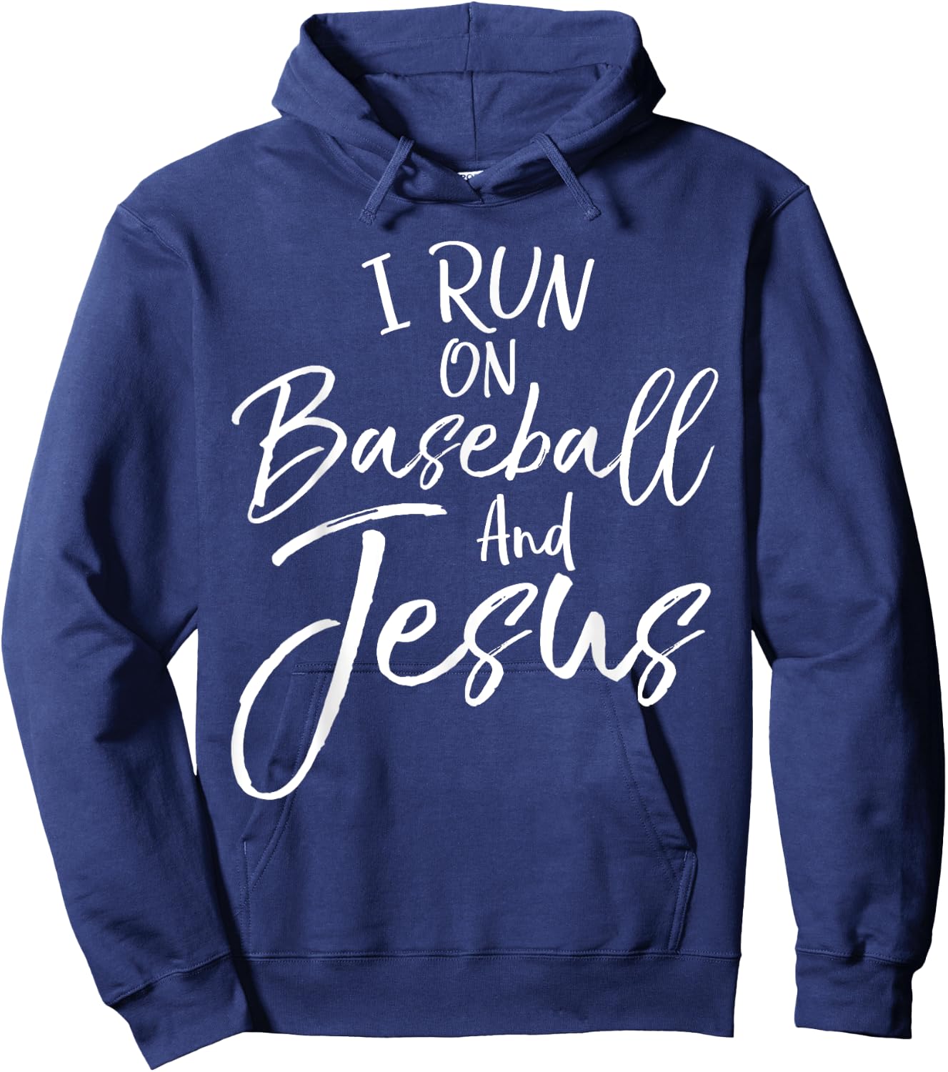 I Run on Baseball and Jesus Shirt Cool Christian for Boy Hoodie - Hoodie | Navy