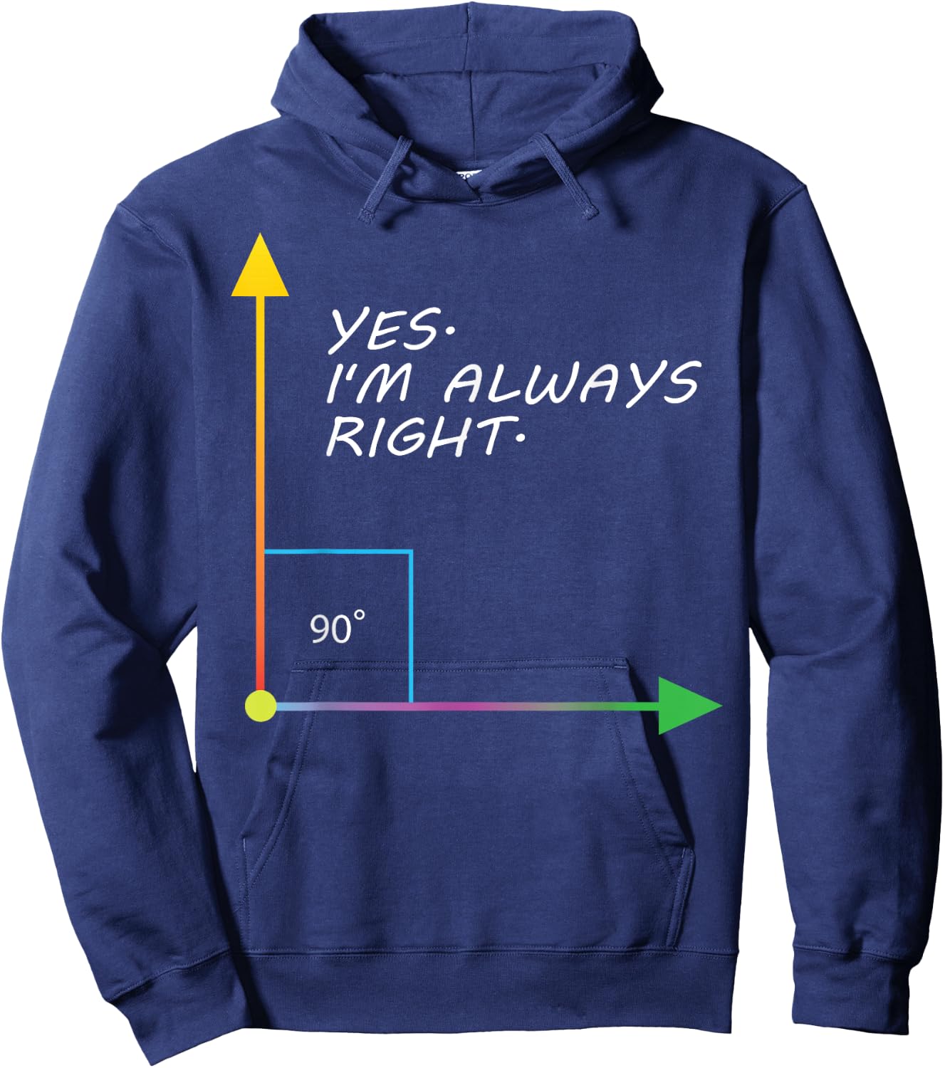 Funny Yes I'm Always Right Teacher Math Gift Design Hoodie - Hoodie | Navy