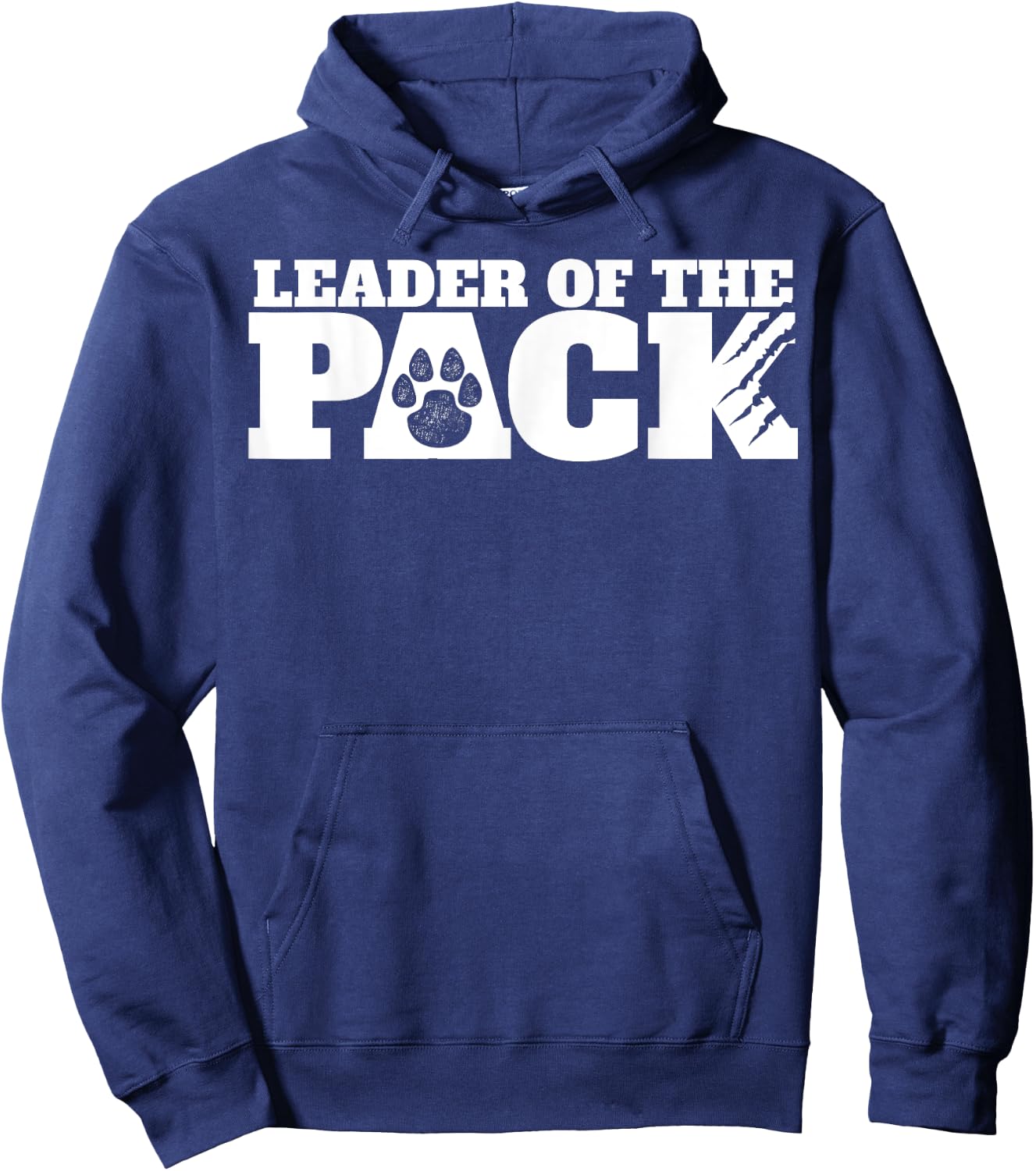 Wolf Pack Gift | Leader of The Pack Paw Print Hoodie - Hoodie | Navy