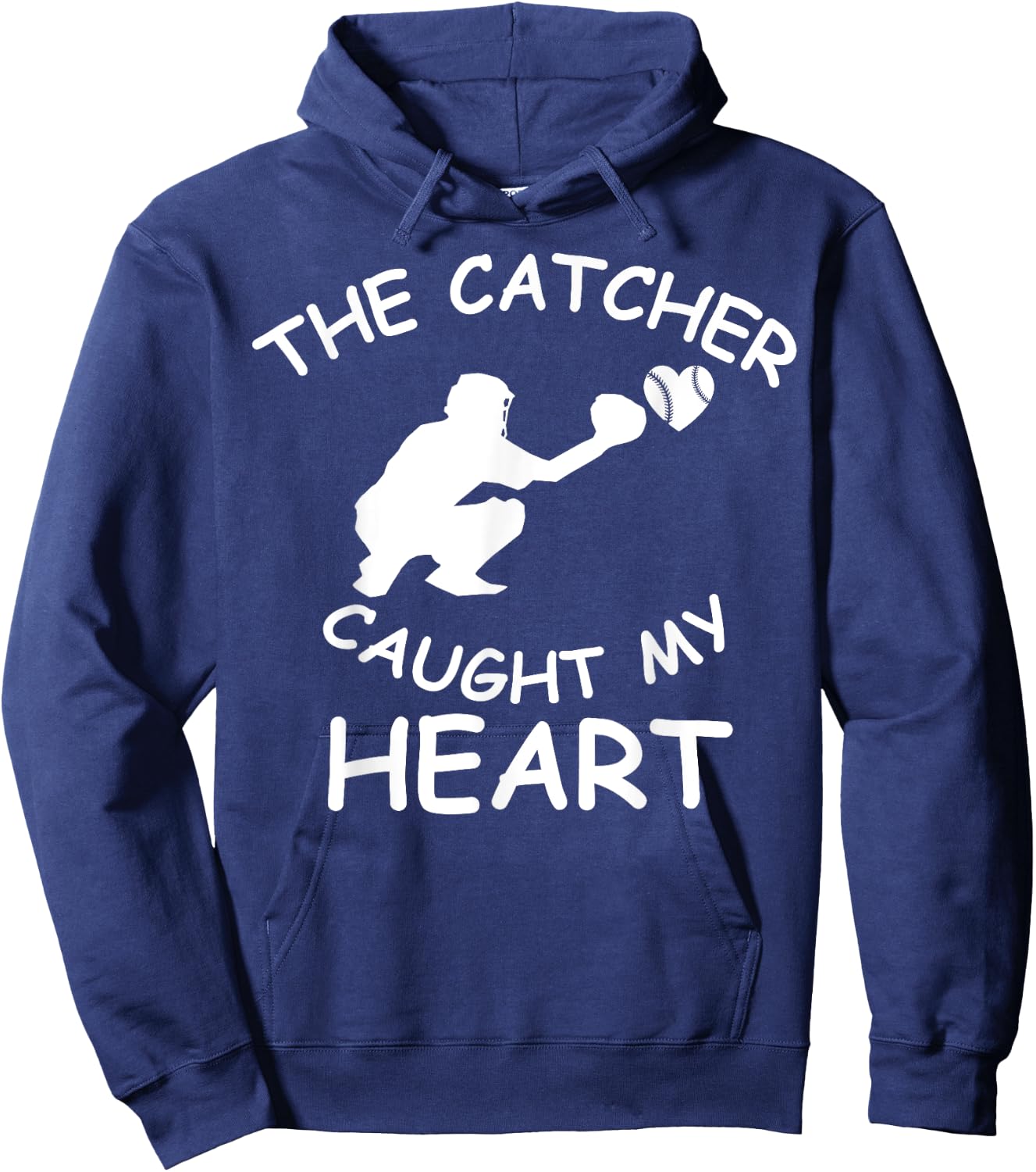 Baseball Catcher T Shirt The Catcher Caught My Heart Shirt Hoodie - Hoodie | Navy
