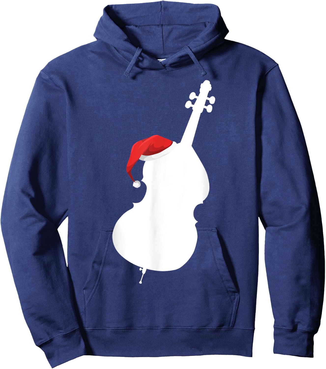 Christmas Upright Bass Shirt Santa Double Bass Player Gift Hoodie - Hoodie | Navy