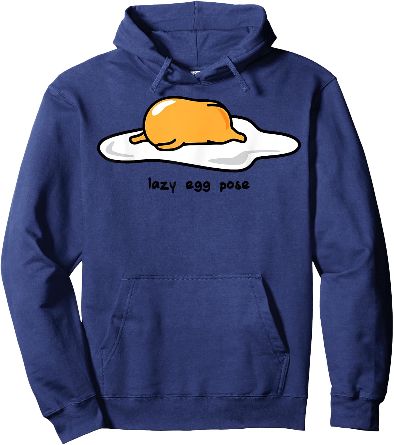 Gudetama The Lazy Egg Yoga Pose Small Hoodie - Hoodie | Navy