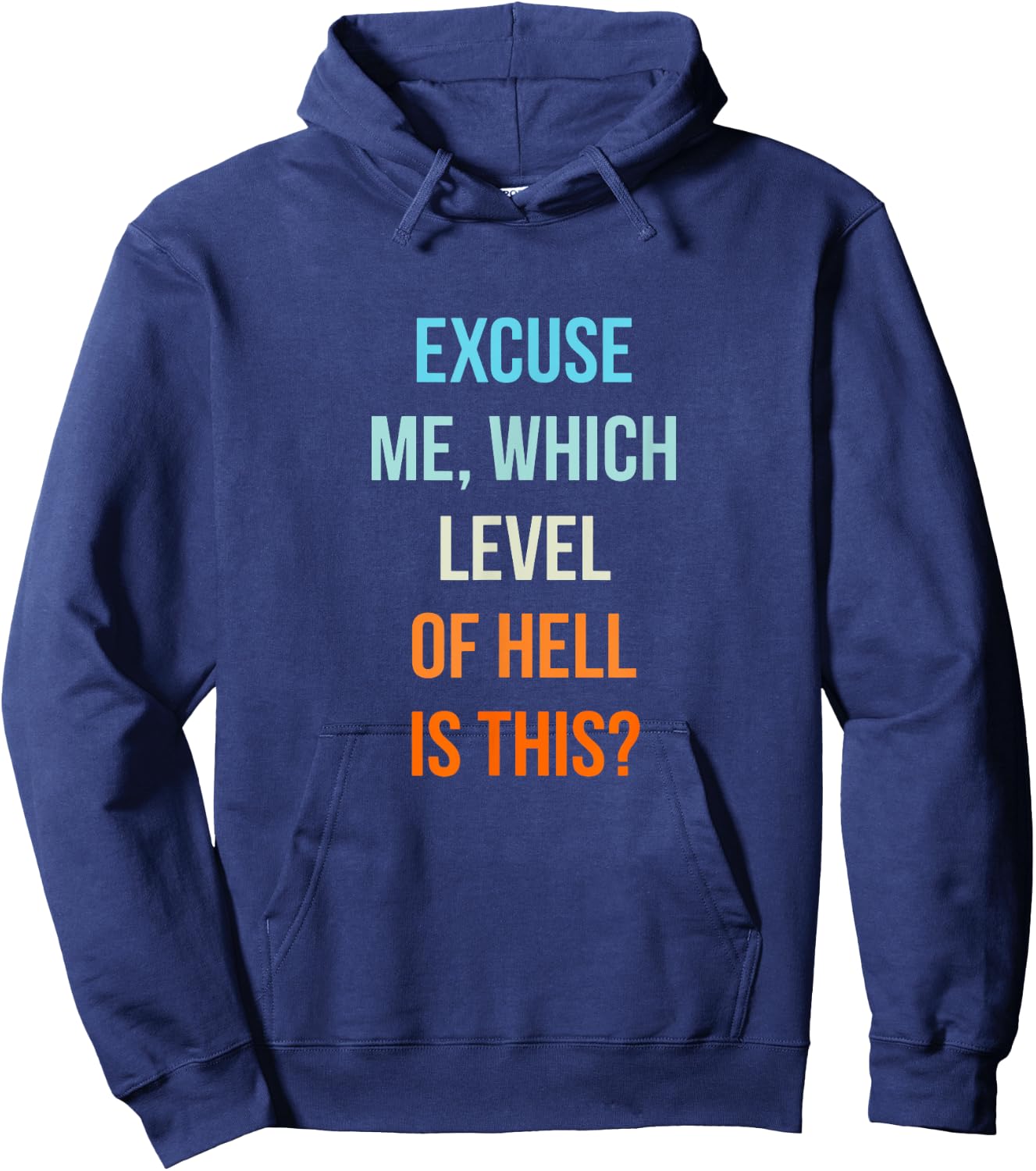 Excuse Me Which Level Of Hell Is This - Sarcastic Antisocial Hoodie - Hoodie | Navy