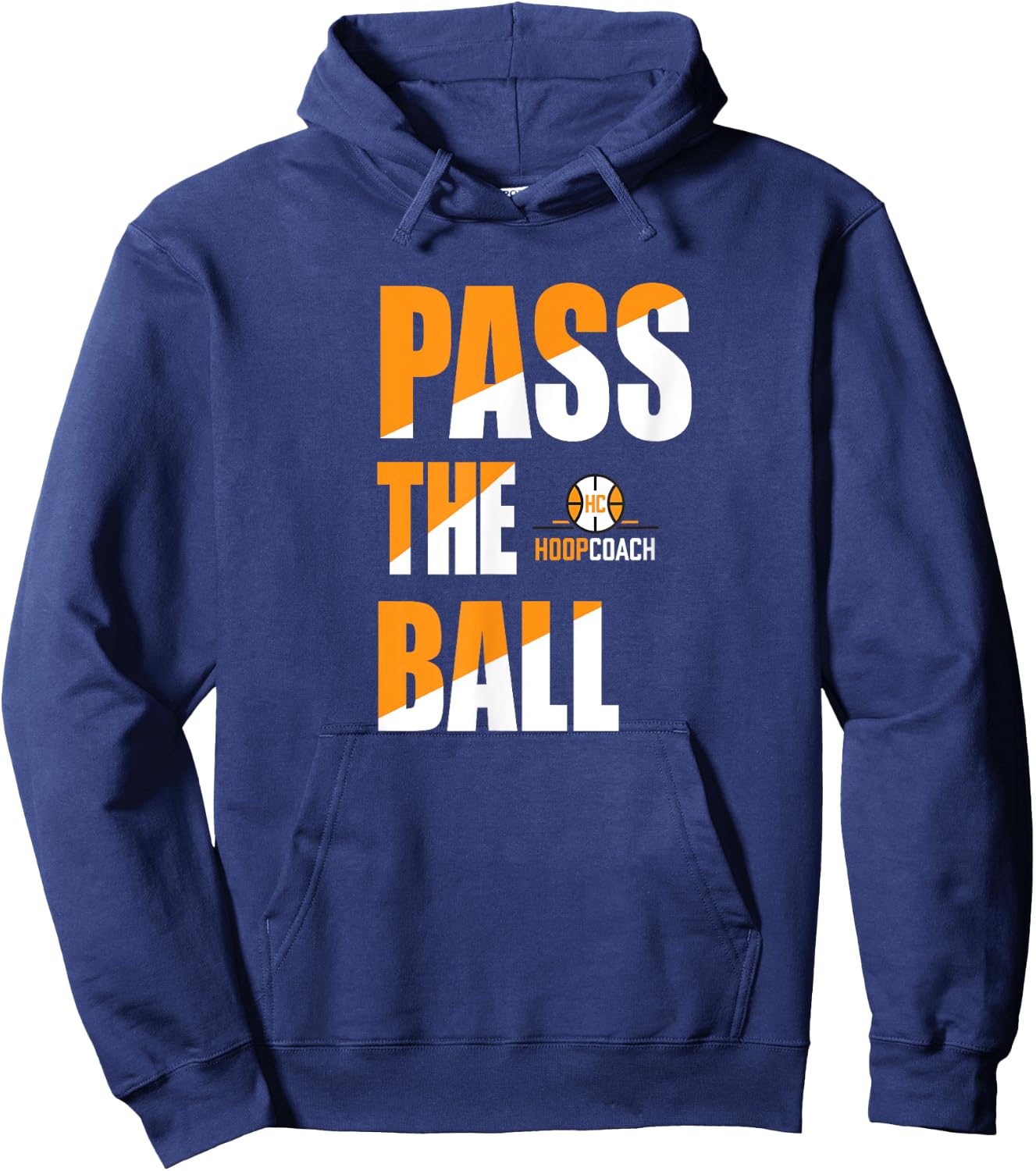 Pass the Ball - Basketball Coaching Shirt Hoodie - Hoodie | Navy