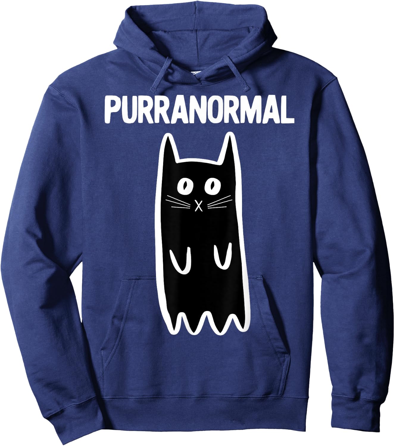 Purranormal Ghost Cat Shirt Paranormal Halloween Kitty Cat Hoodie - Hoodie | Navy