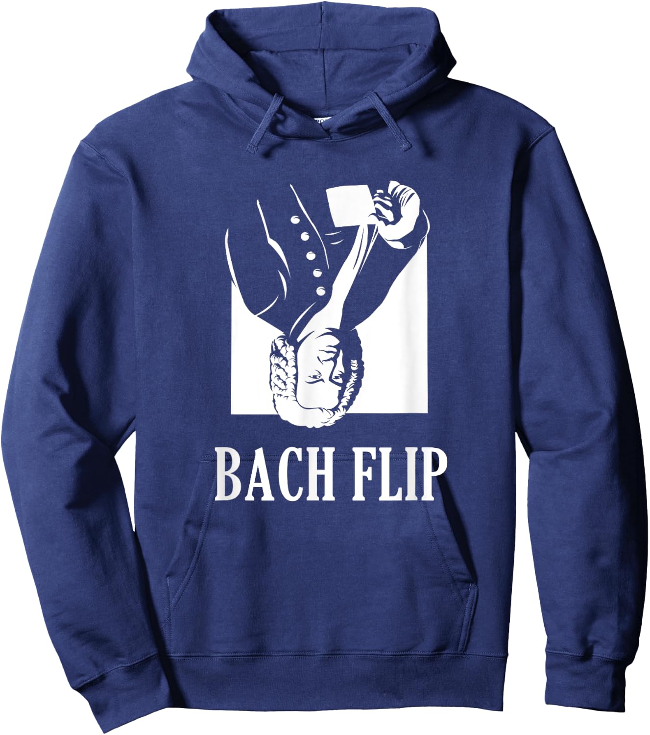Bach Flip | Funny Johann Bach Classical Music Joke Hoodie - Hoodie | Navy