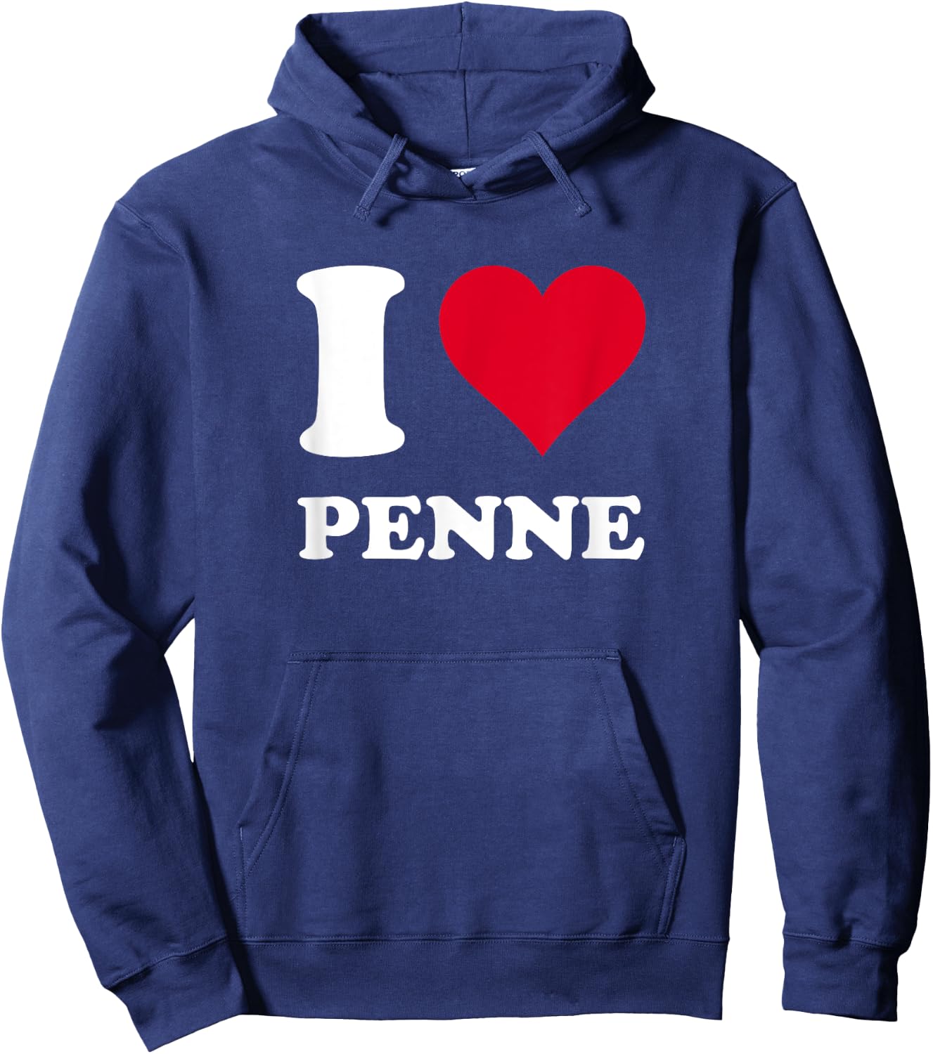 Red Heart I Love Penne Hoodie - Hoodie | Navy