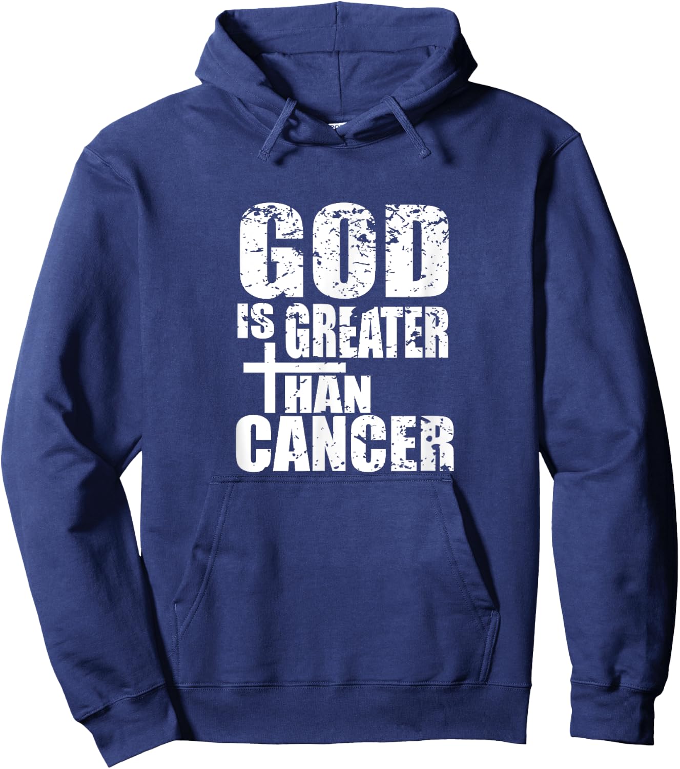 Christian Cancer Survivor - God Is Greater Than Cancer Shirt Hoodie - Hoodie | Navy