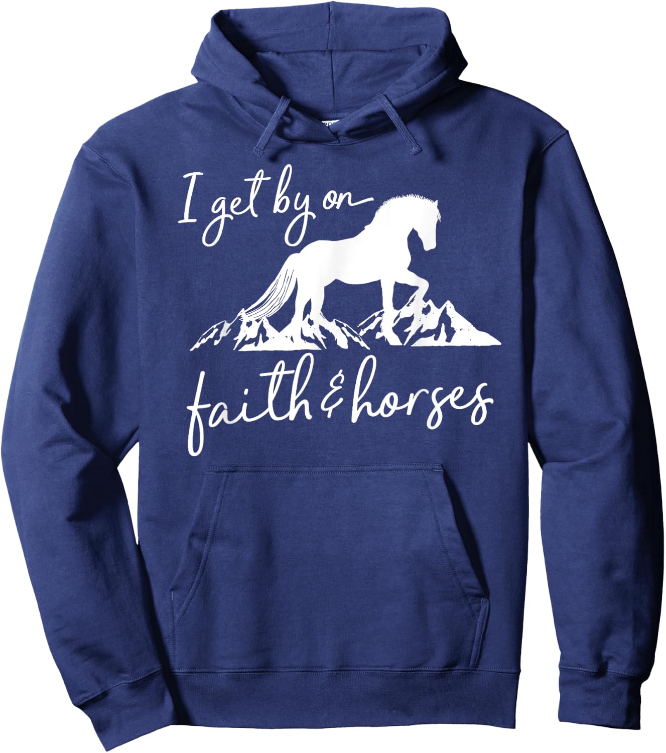 Faith and Horses - Christian Horse Lover Hoodie - Hoodie | Navy