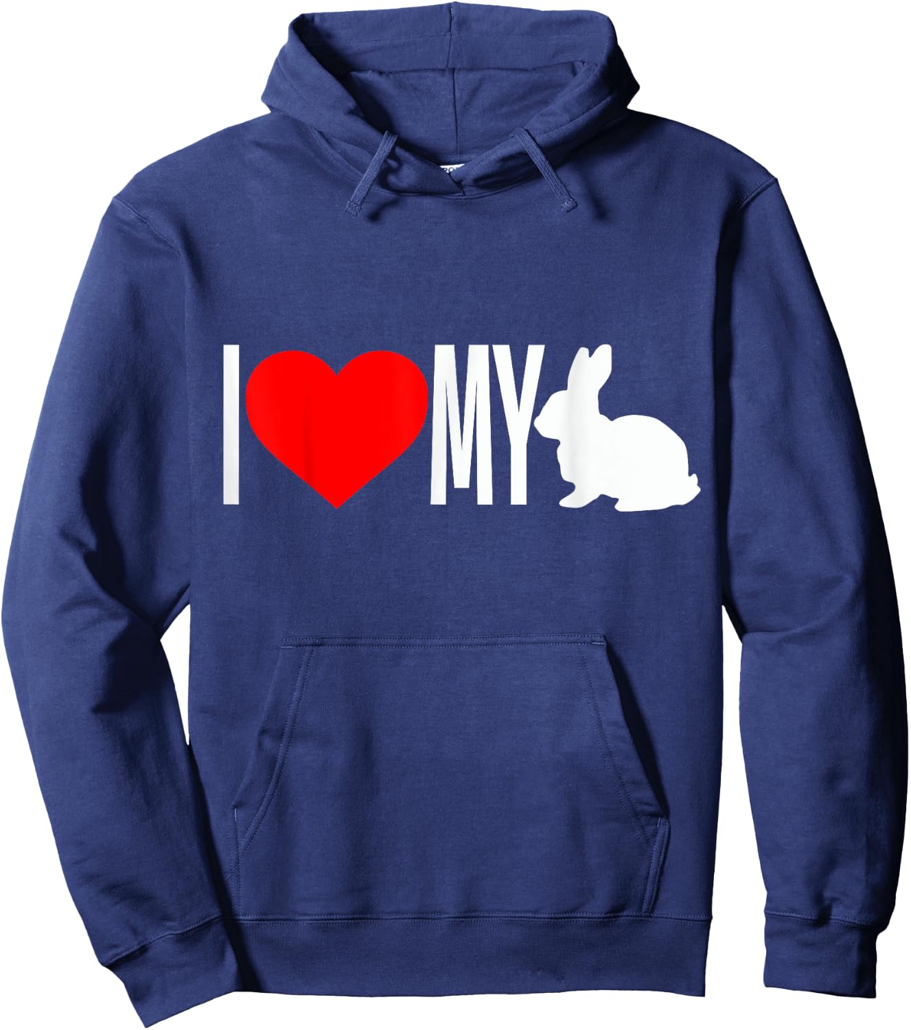 I Love my Rabbit I Heart my Bunny Easter T Shirt Hoodie - Hoodie | Navy