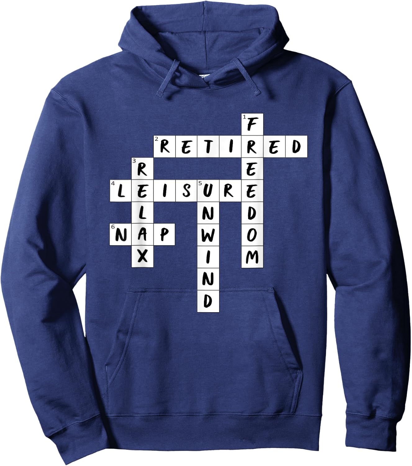 Retirement Crossword Puzzle Hoodie - Hoodie | Navy