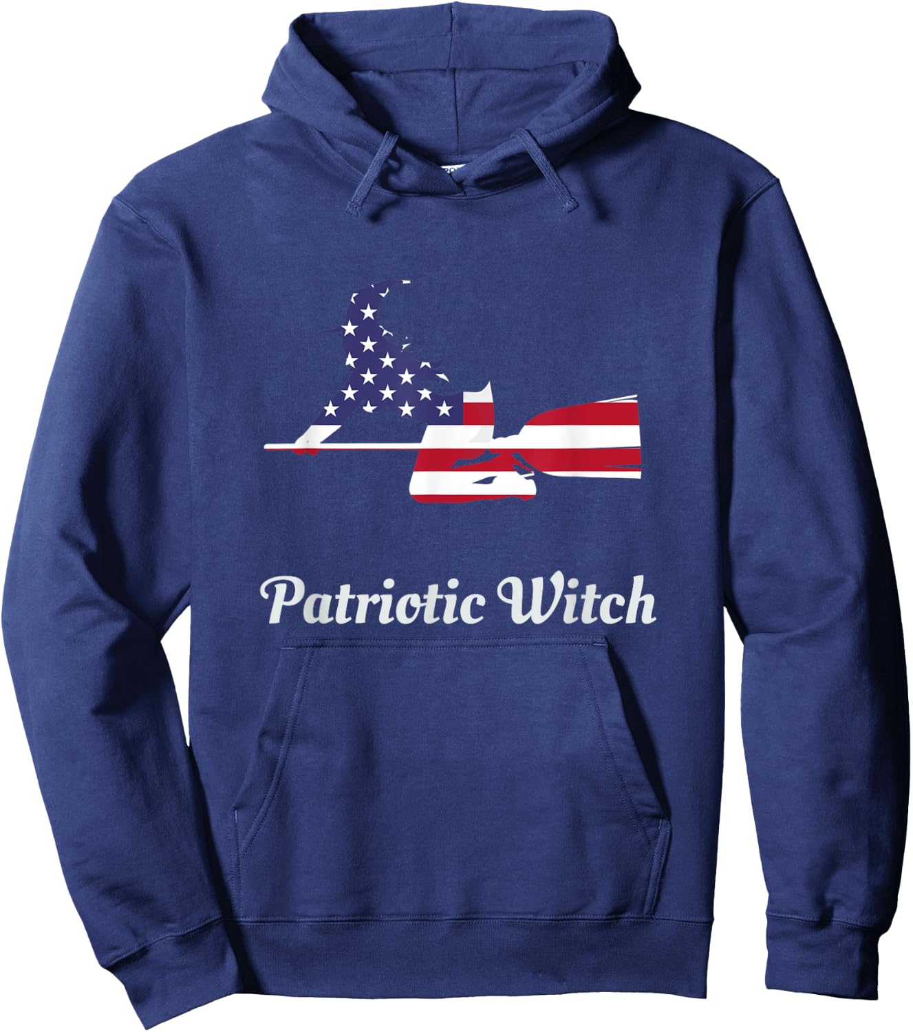 Halloween Patriotic Witch T Shirt - USA American Flag Women Kids Men Hoodie - Hoodie | Navy