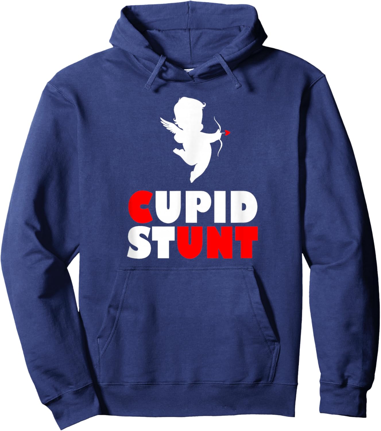Cupid Stunt Bold Humor Sarcastic Design Anti Valentines Day Hoodie - Hoodie | Navy