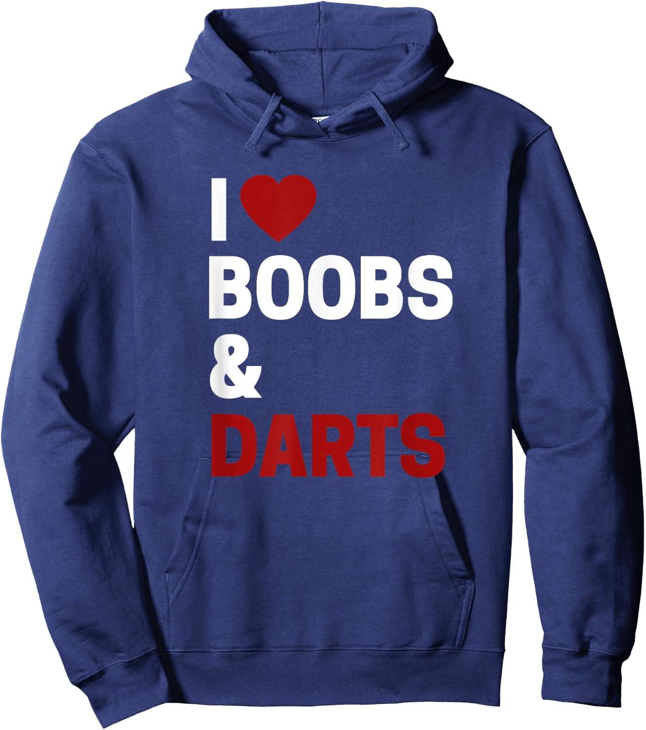 Darts Player Gifts I Love Boobs & Darts Funny Darts Hoodie - Hoodie | Navy