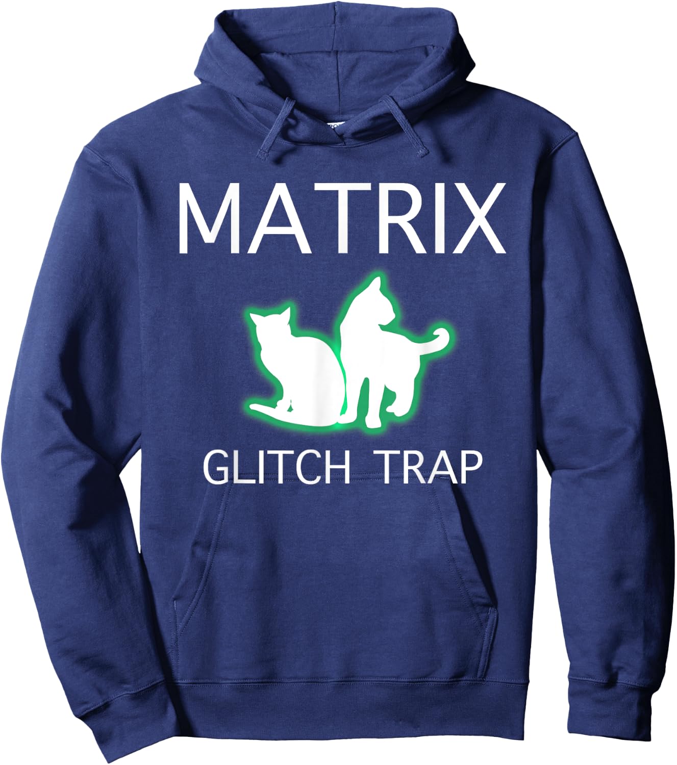 Cat Glitch Trap in Matrix Women Hoodie - Hoodie | Navy