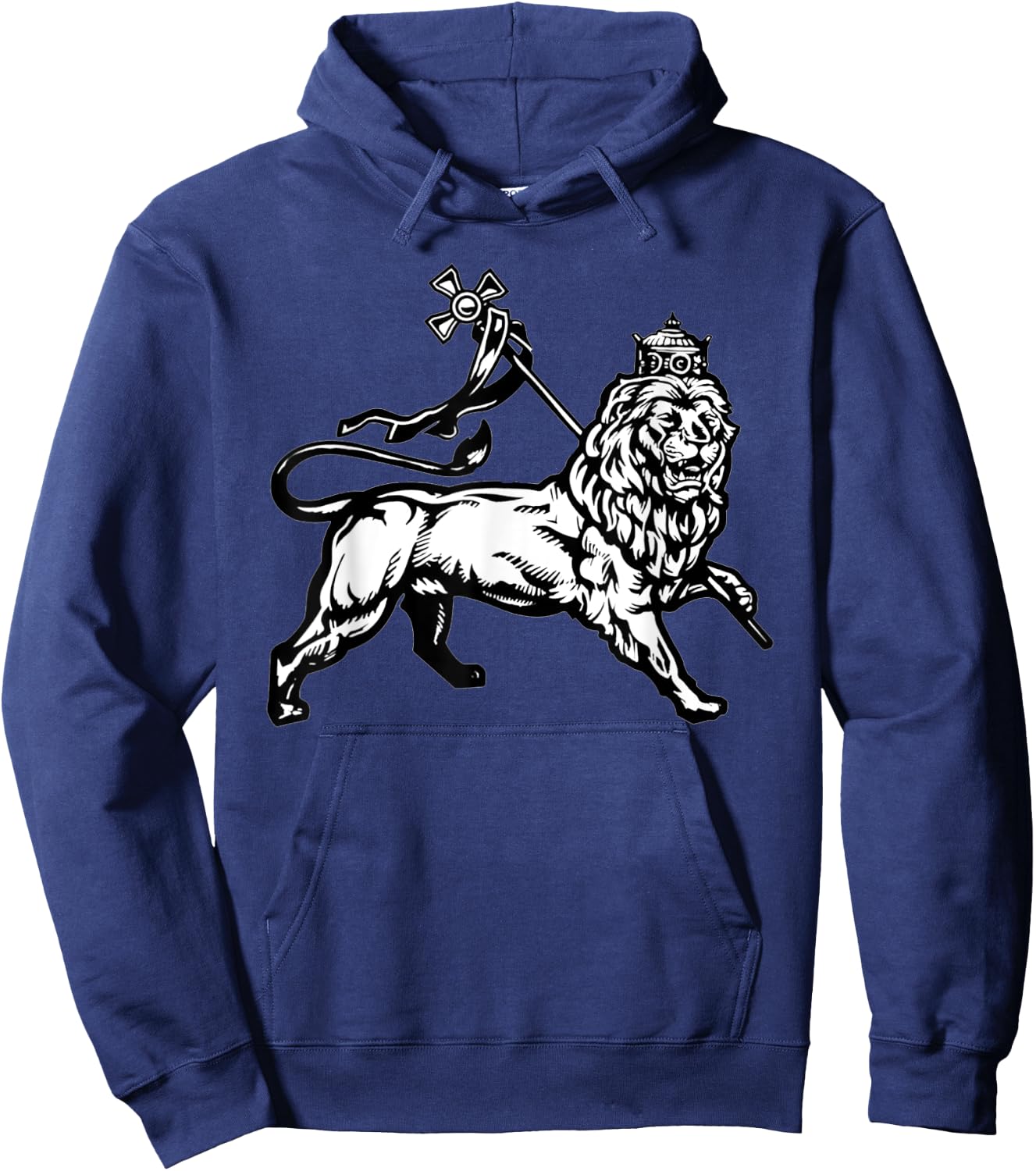 Ethiopian Rasta gift Lion of Judah With Ethiopian Cross Hoodie - Hoodie | Navy