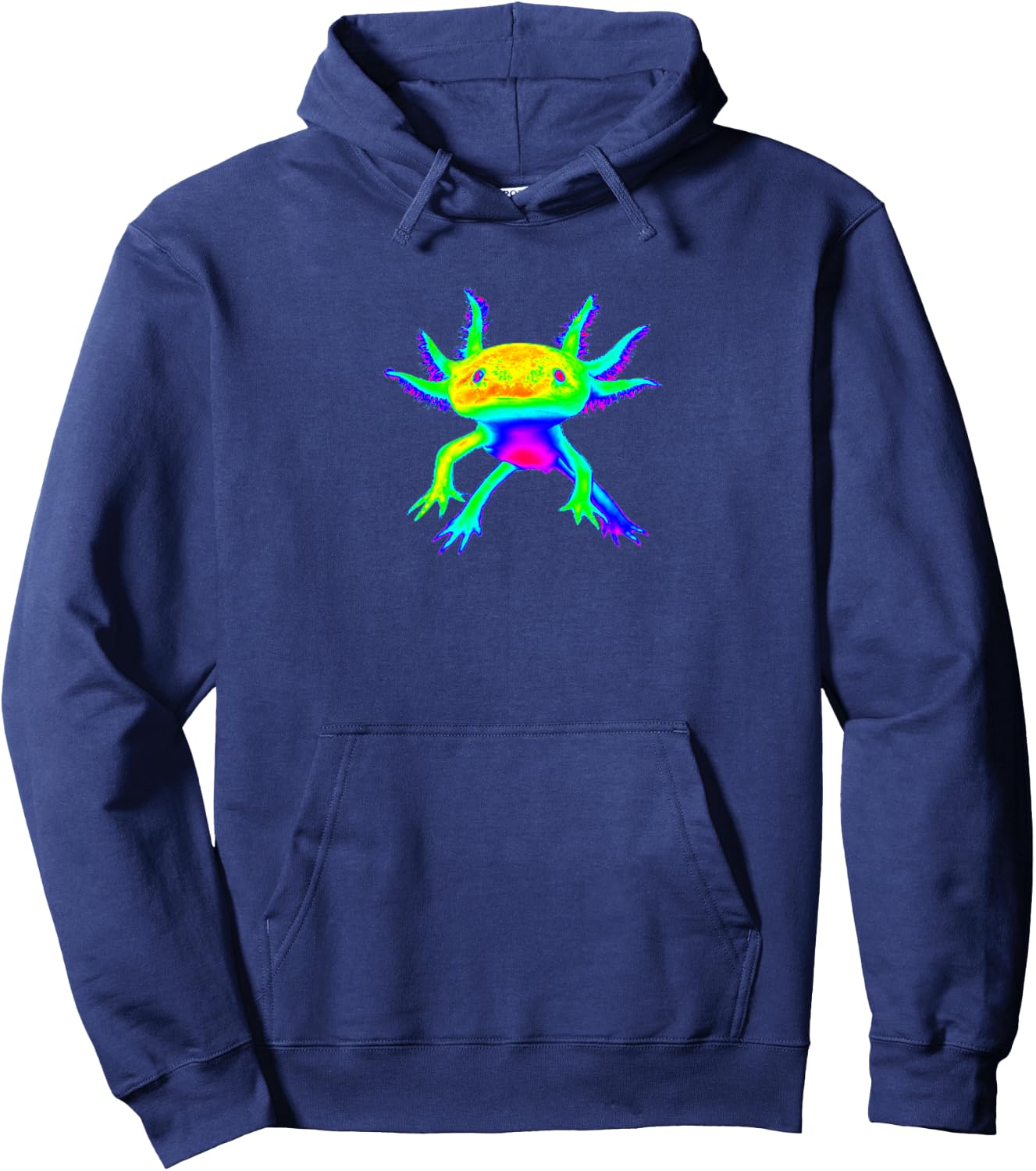 EDM Rave Shirt - Trippy Psychedelic Axolotl Hoodie - Hoodie | Navy