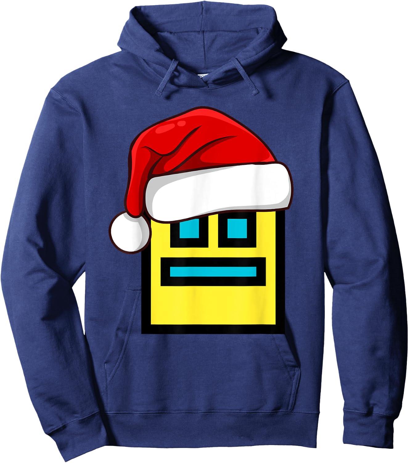 Dash Geometry Repeat Christmas Santa Hat Game Video Gamer Hoodie - Hoodie | Navy