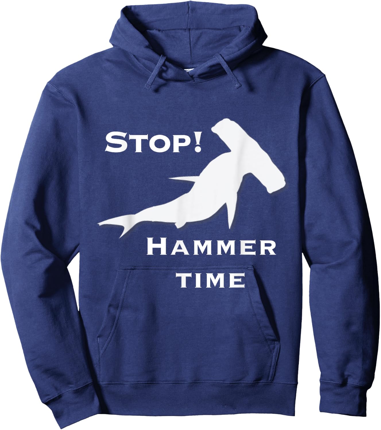 Stop Hammer Time Shark Shirt Hoodie - Hoodie | Navy