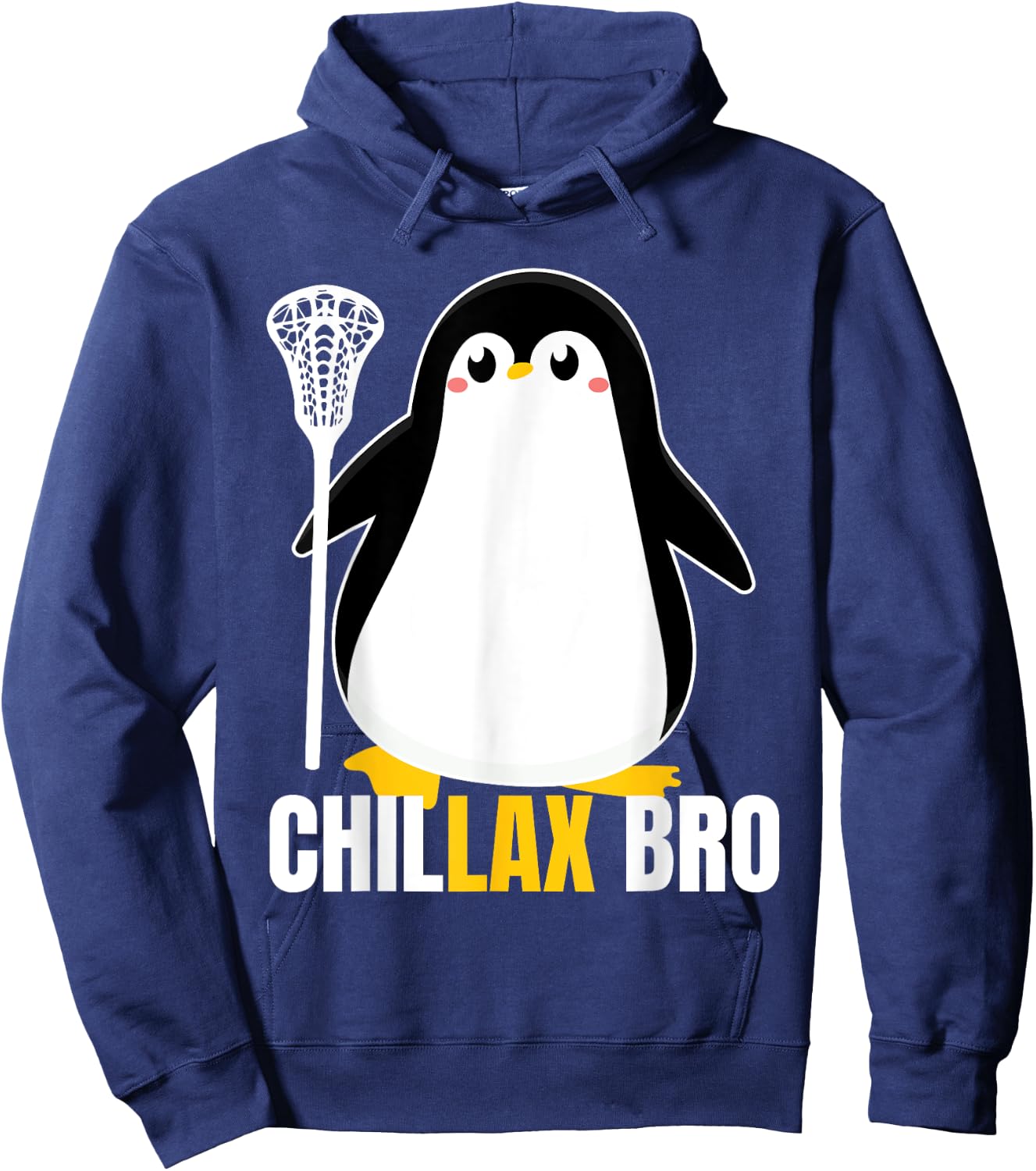 Lacrosse Penguin Funny LaX Team Lacrosse Christmas Pj Hoodie - Hoodie | Navy