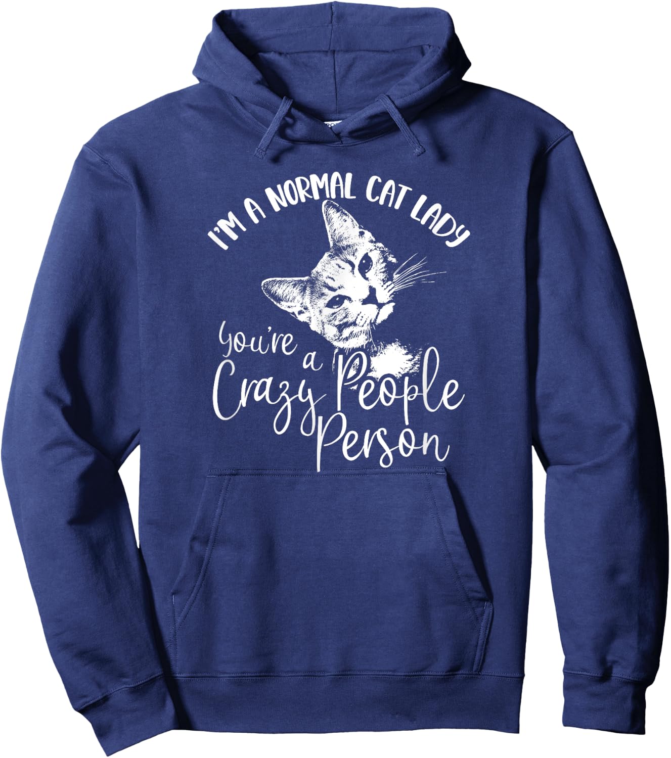 I'm A Normal Cat Lady You're A Crazy People Person Hoodie - Hoodie | Navy