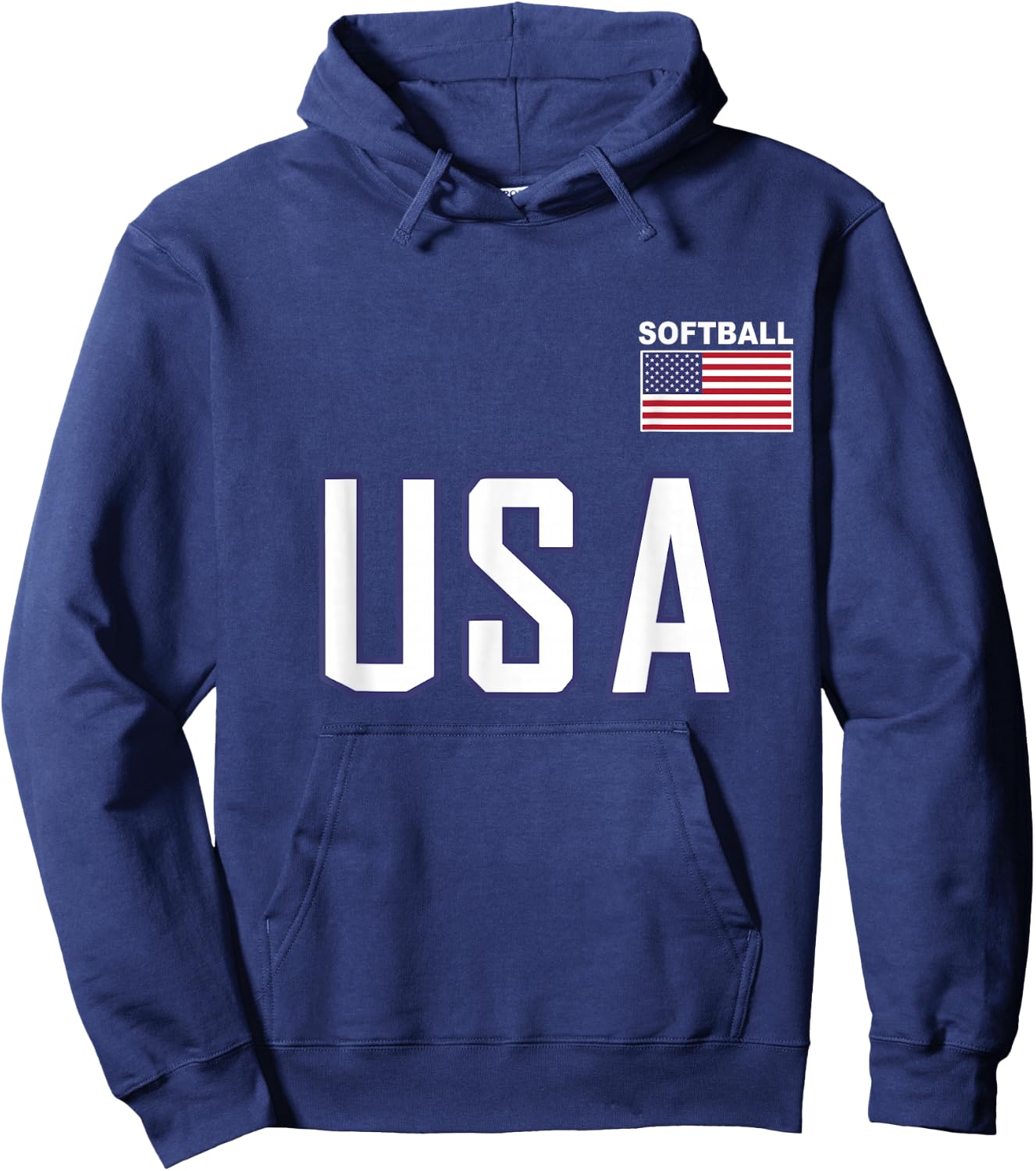 USA Flag Softball Pocket Team Jersey Gift Top Hoodie - Hoodie | Navy