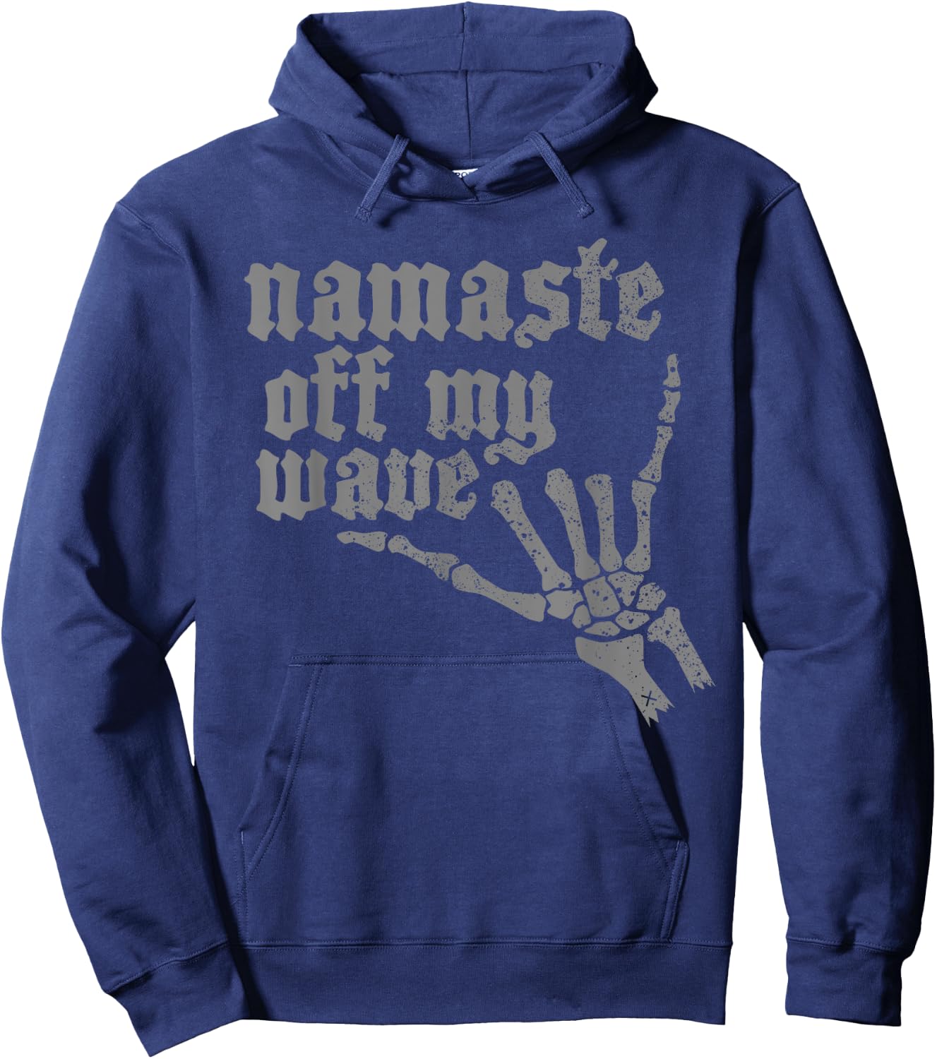 Namaste Stay Off My Wave Skeleton Shaka Surf Hoodie - Hoodie | Navy