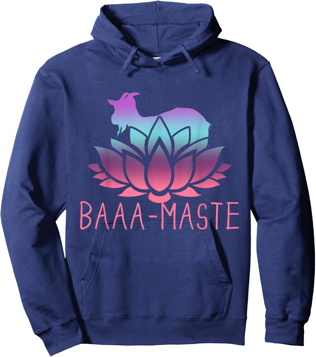 Baaa-maste Goat Yoga Namaste Spiritual Meditation Om Nayah Hoodie - Hoodie | Navy