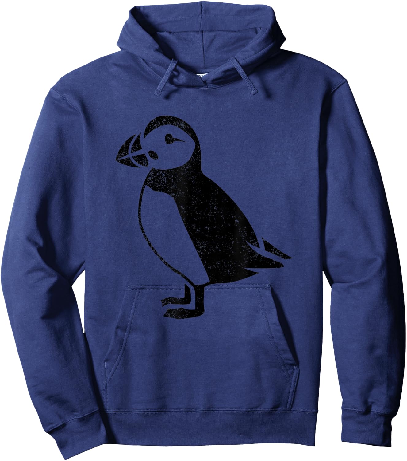 Puffin Iceland Distorted Cute Bird Black Graphic Gift Hoodie - Hoodie | Navy