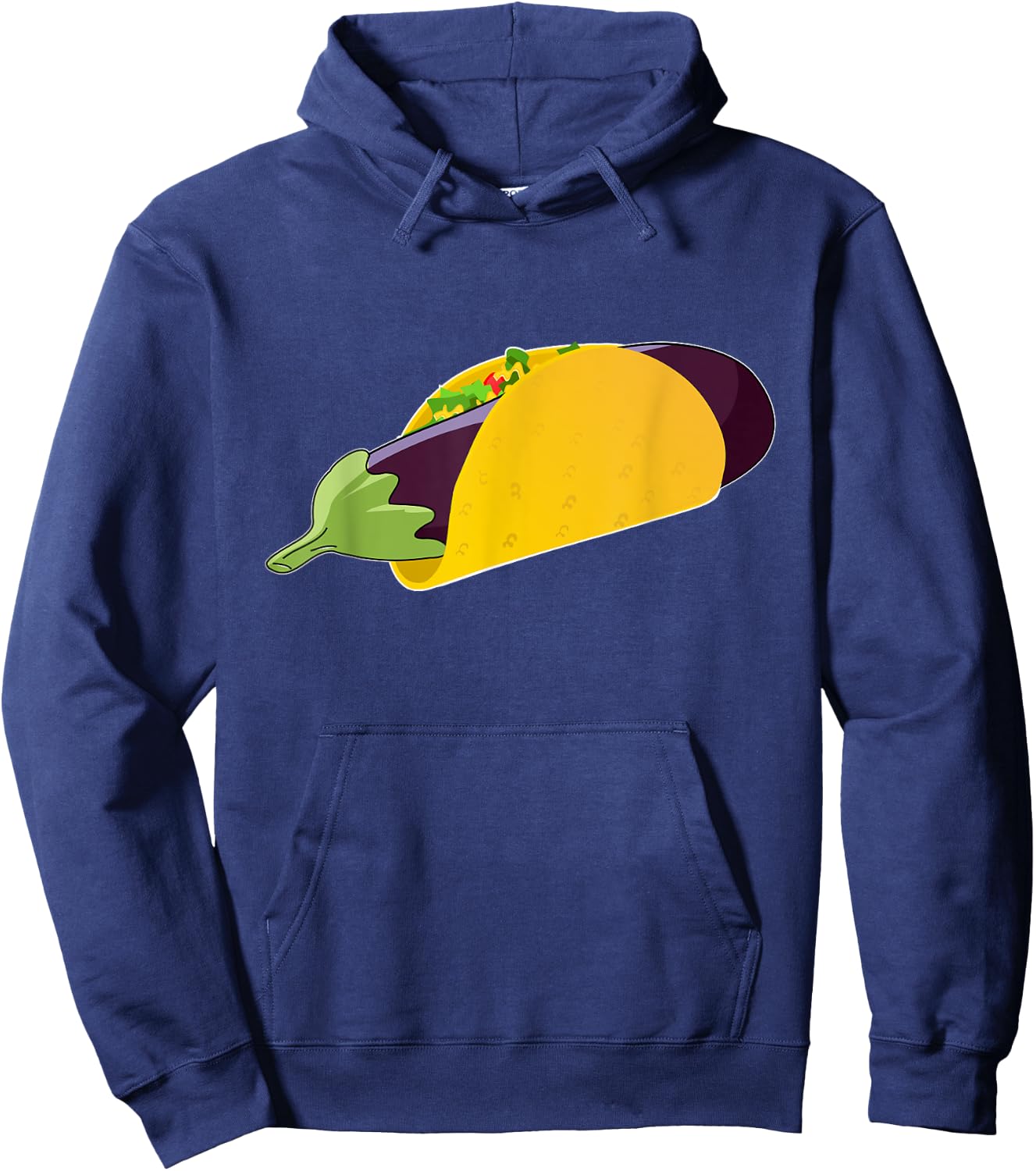 Funny Adult Sexual Innuendo Humor T Shirt Eggplant Taco Gift Hoodie - Hoodie | Navy