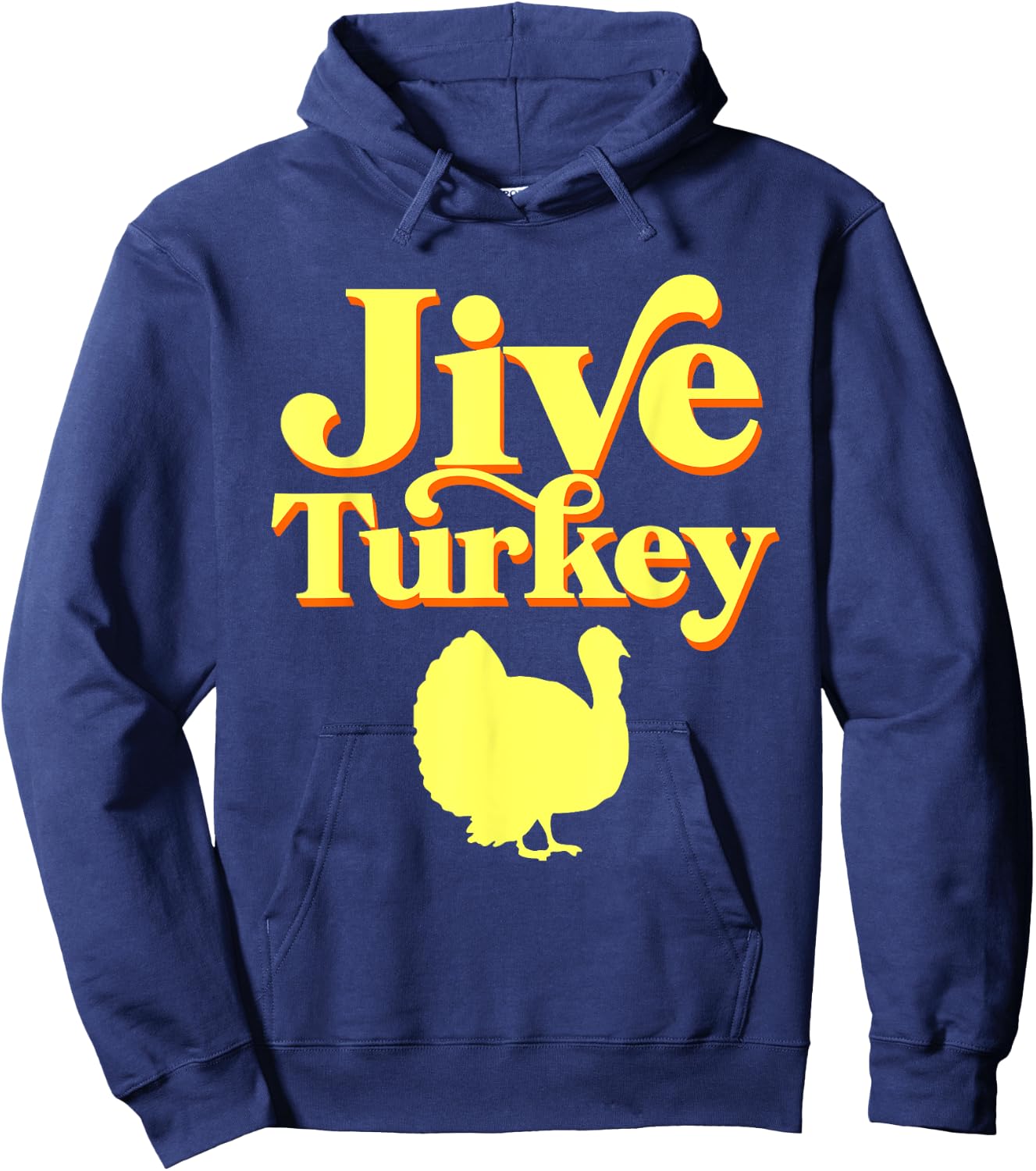 Funny Retro Jive Thanksgiving Turkey Hoodie - Hoodie | Navy