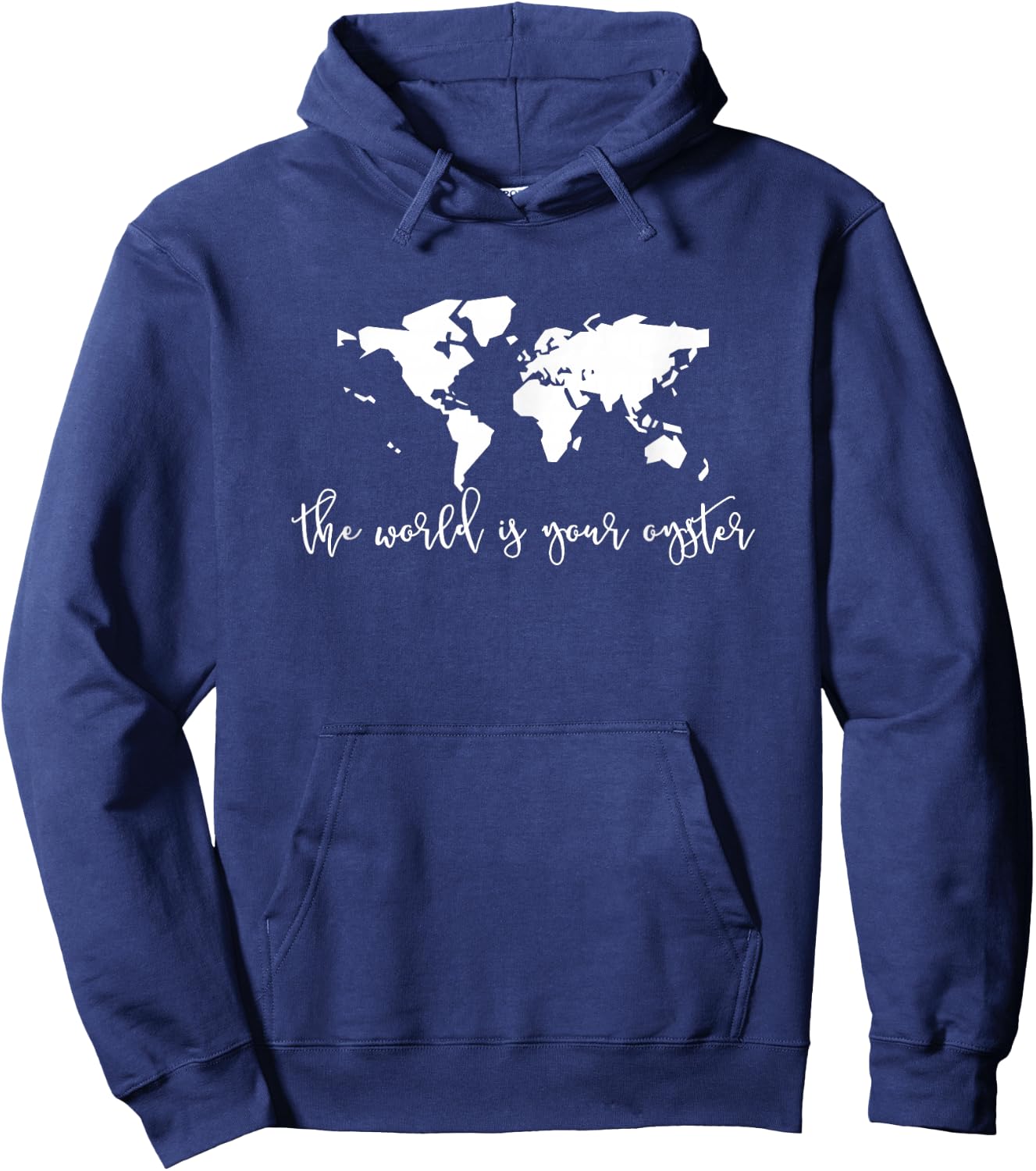 The World is Your Oyster World Map Hoodie - Hoodie | Navy