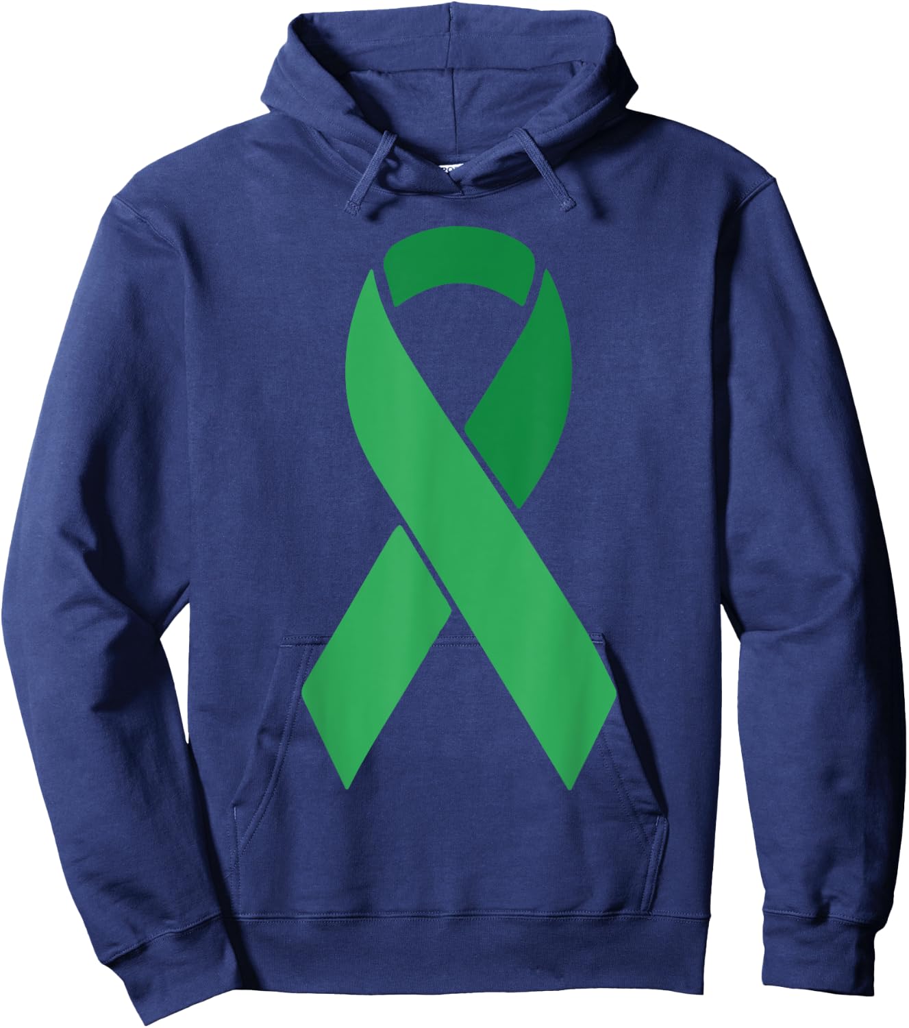 Green Ribbon Scoliosis Mental Health Awareness Hoodie - Hoodie | Navy