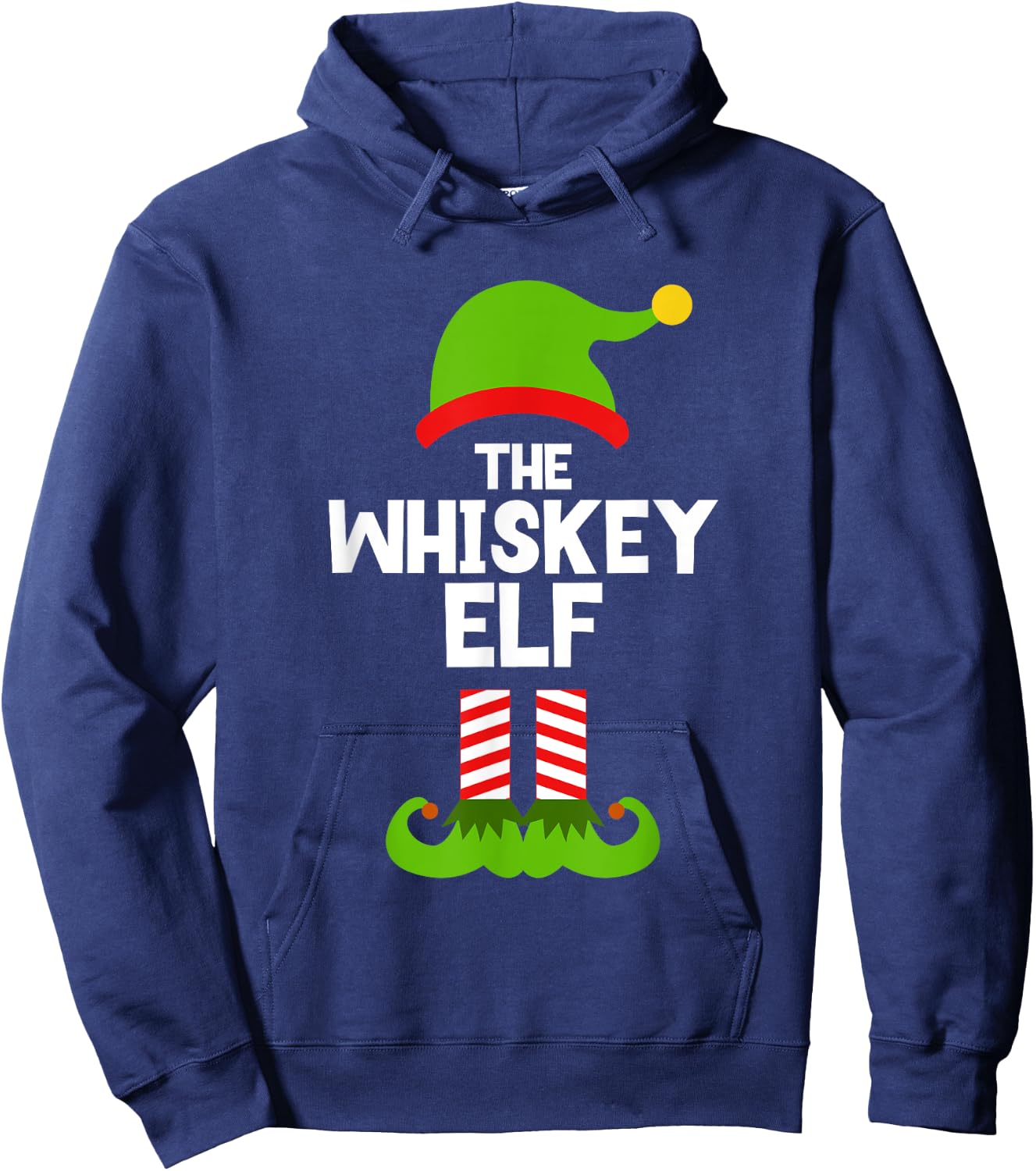 Funny The Whiskey Elf Christmas Family Party Pajama Drinking Hoodie - Hoodie | Navy