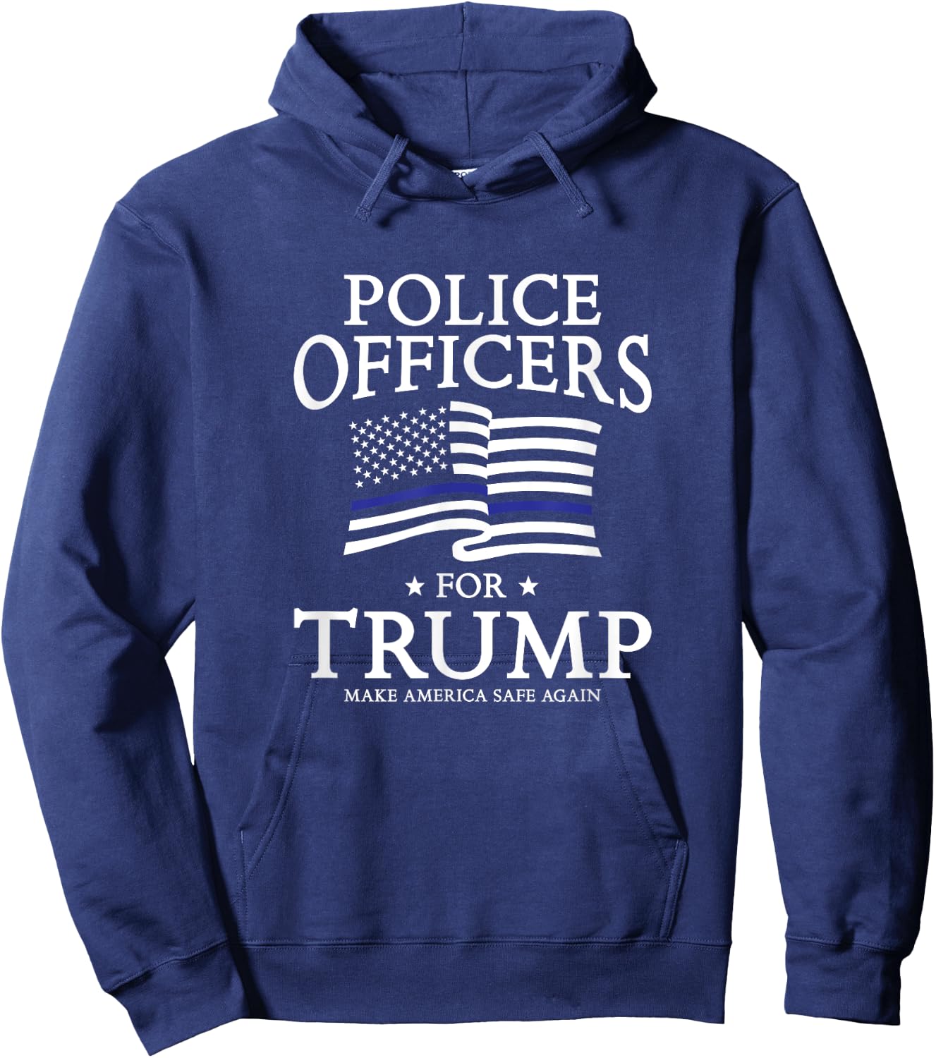 Police Officers for Trump Thin Blue Line Flag Hoodie - Hoodie | Navy