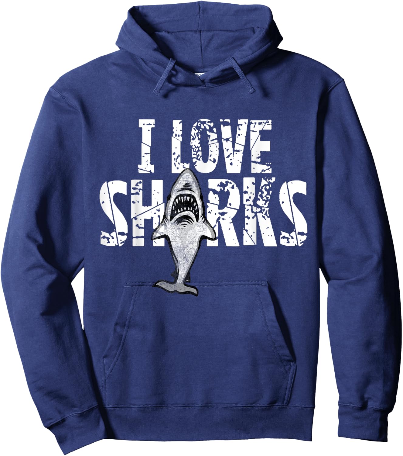 I Love Sharks Shirt - Shark Lovers Shirt and Gift Hoodie - Hoodie | Navy