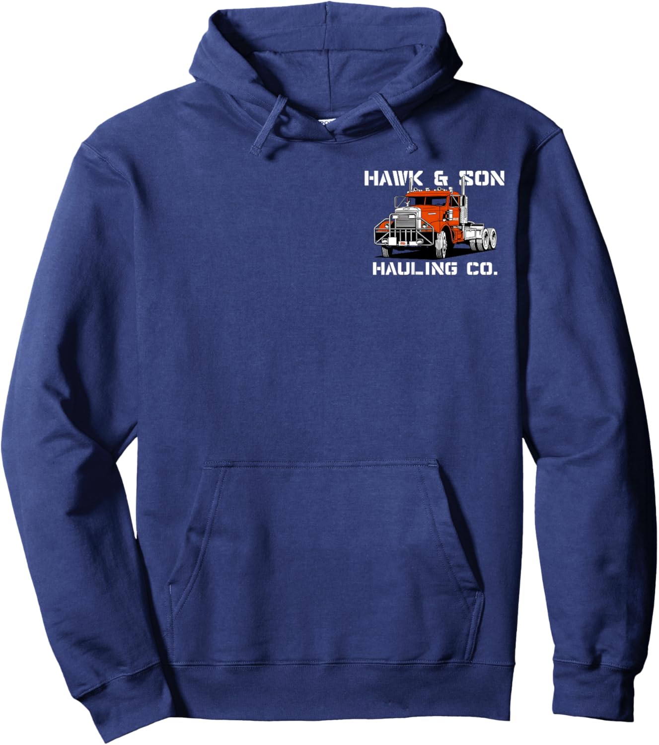 Hawk and Son Hauling Company Big Rig Pride 2 Side Hoodie - Hoodie | Navy