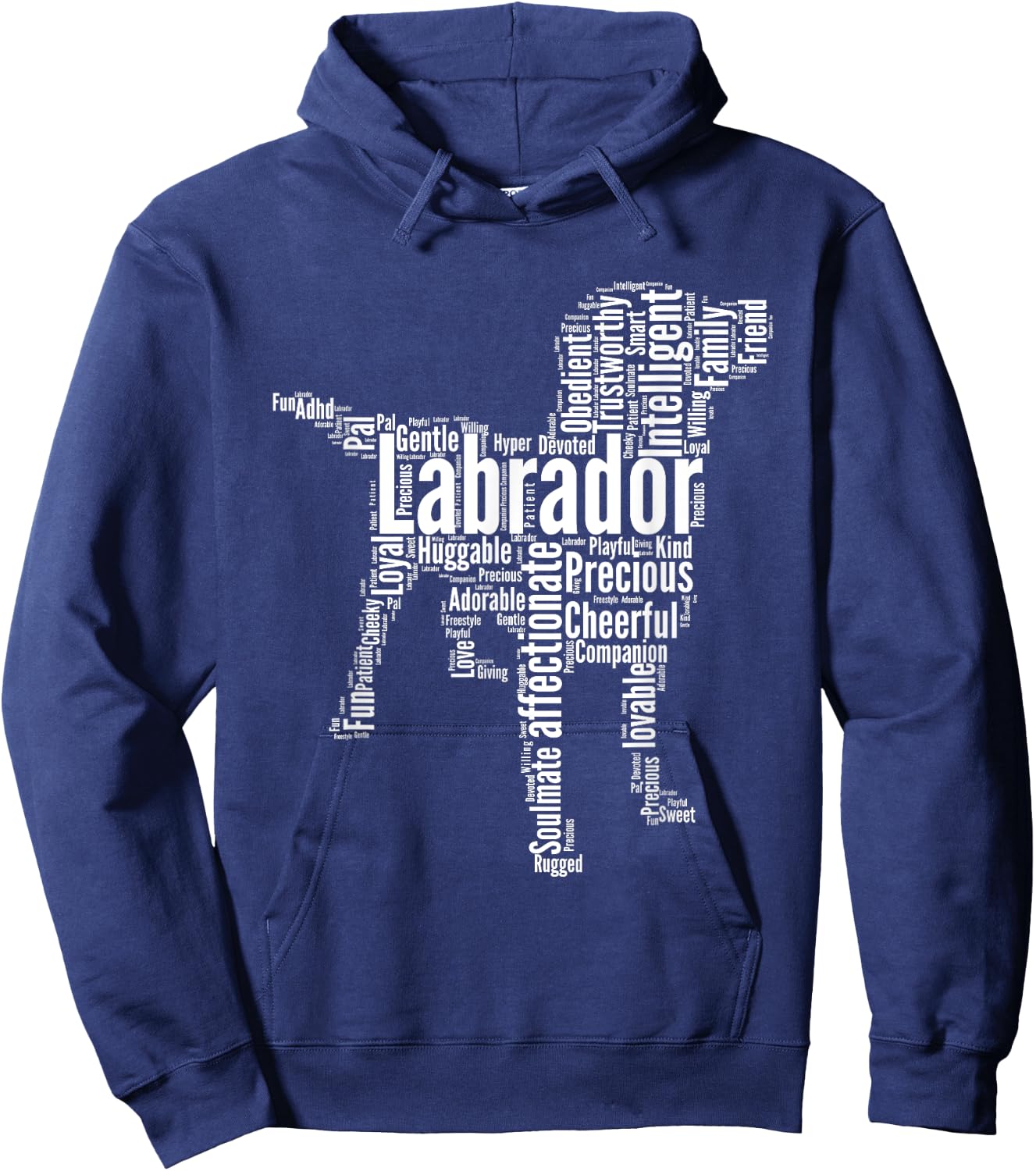Labrador Calligram I Love My Lab Dad Hoodie - Hoodie | Navy