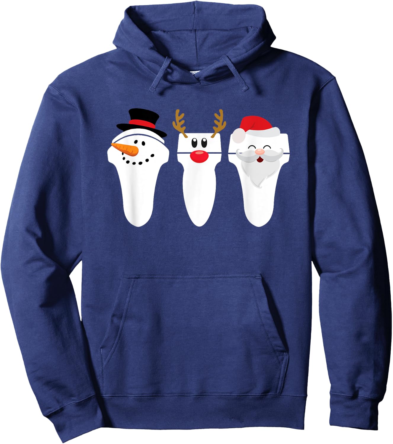 Sonograph Christmas Santa Snowman Reindeer Hoodie - Hoodie | Navy