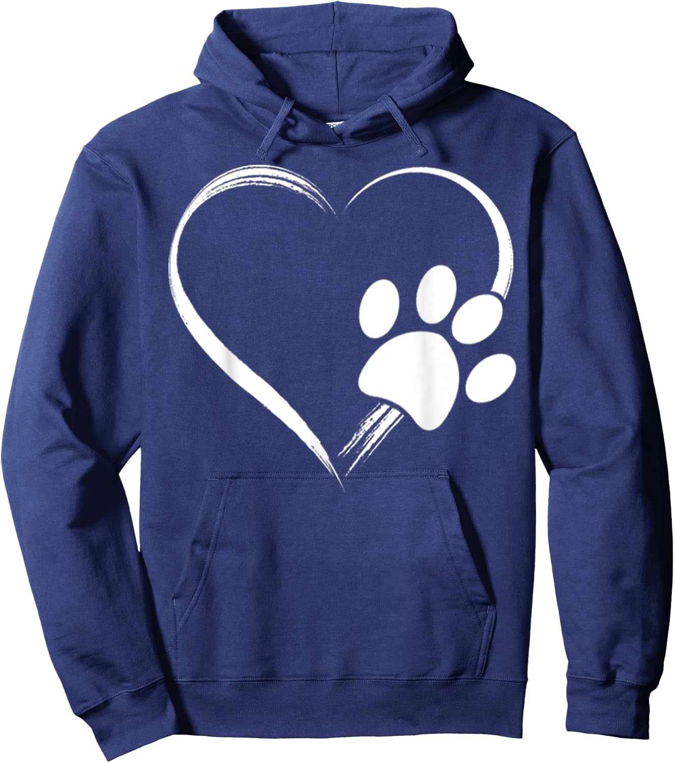 Dog Paw Print Heart Shirt Dog Lover Owner Gift Mom & Dad Hoodie - Hoodie | Navy