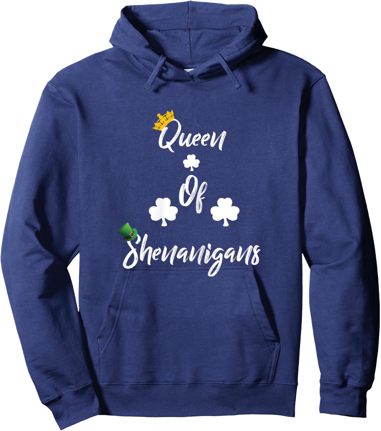 Queen Of Shenanigans-St Patricks Day Shirts -Clover Hoodie - Hoodie | Navy