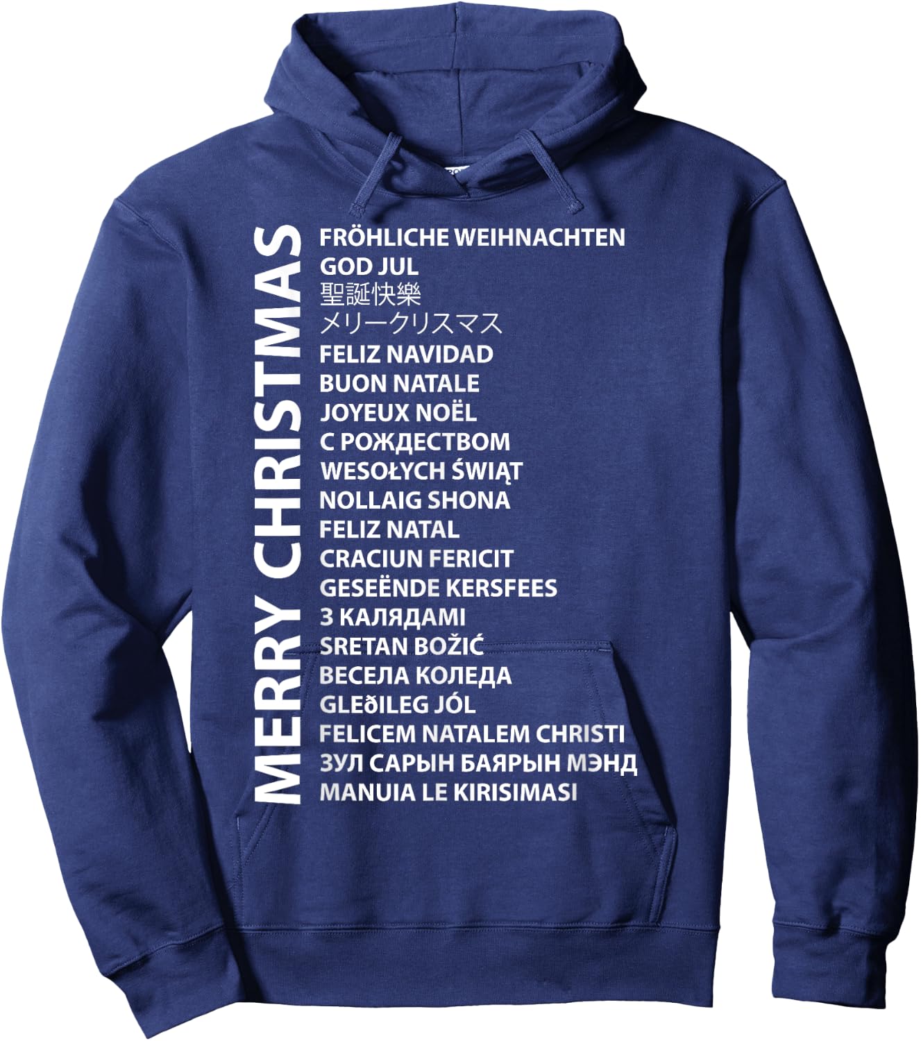 Best Happy Christmas Day Wish Gift Merry Christmas In Different Country Language Travel Lover Hoodie - Hoodie | Navy