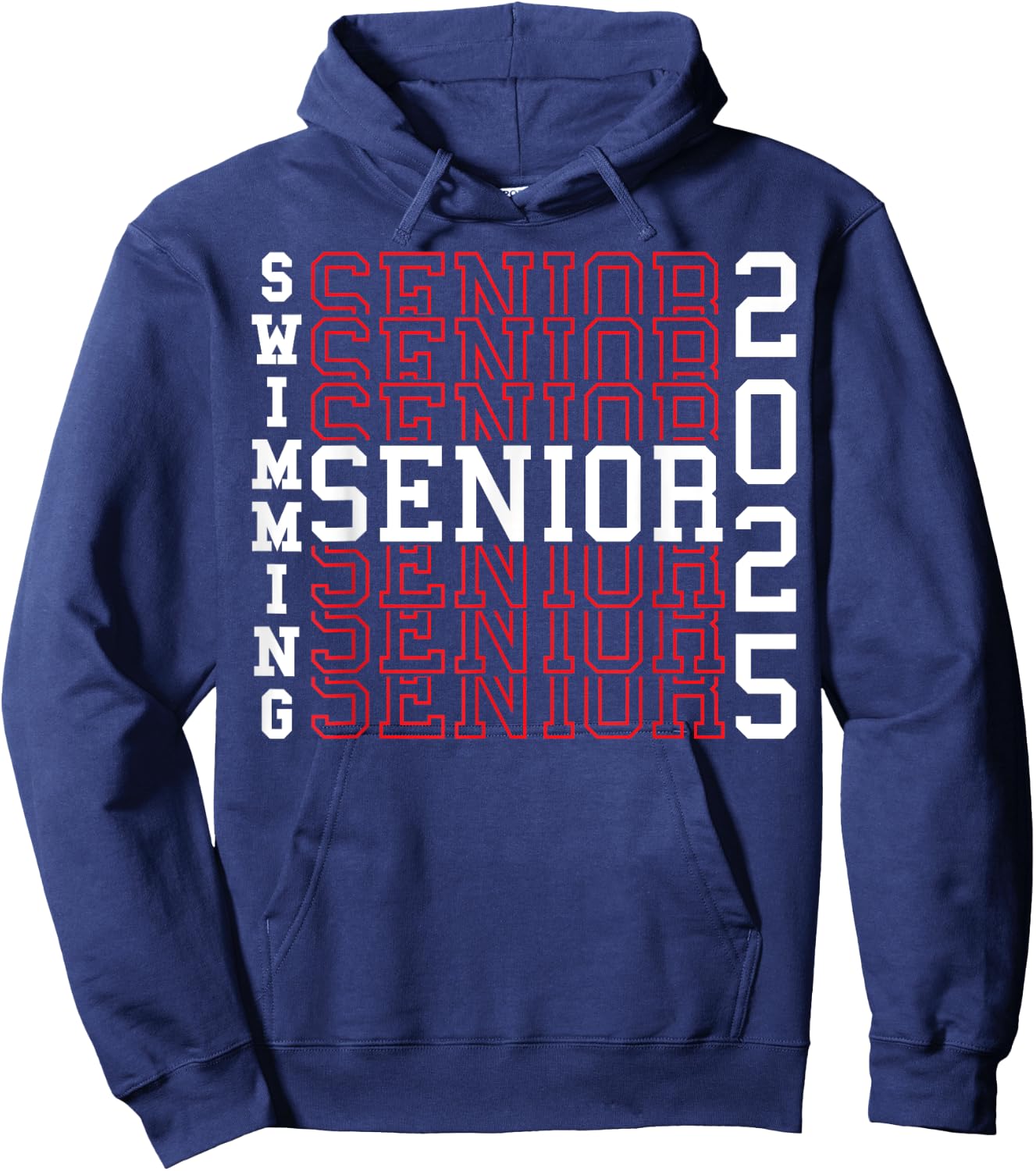 Swimming Senior Night Swimming Senior 2025 Graduation 40 Hoodie - Hoodie | Navy