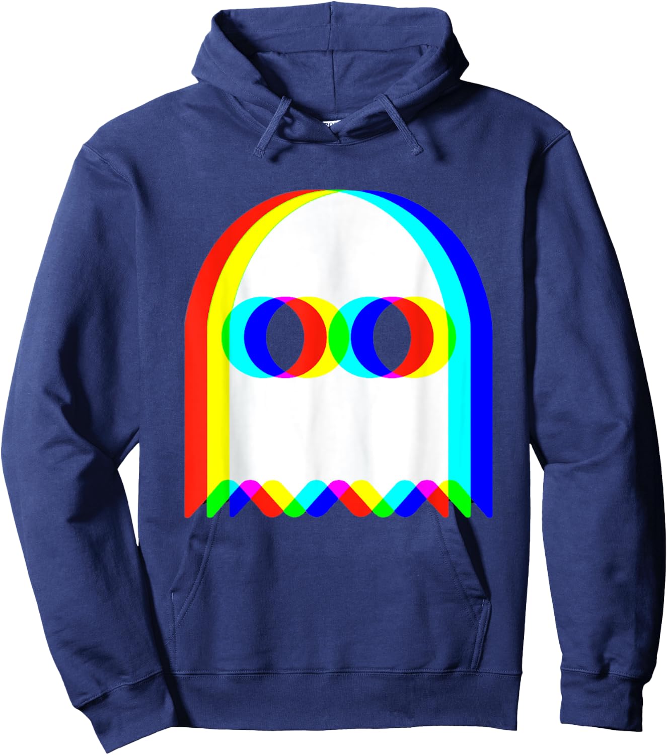 Funny Trippy Ghost Vaporwave Halloween Rave Party Funny Hoodie - Hoodie | Navy