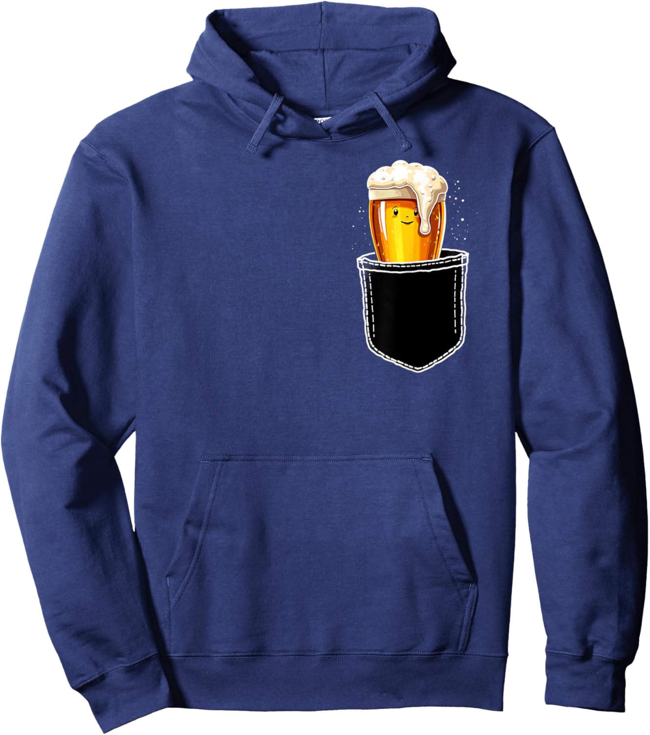 Cute Beer Mug In The Pocket Drinking Hoodie - Hoodie | Navy