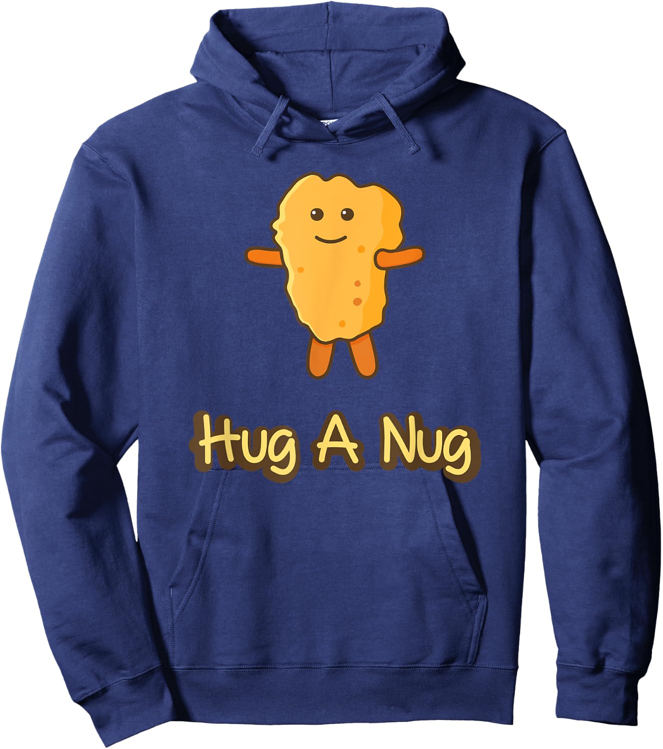Hug A Nug Funny Chicken Nugget Fast Food Hoodie - Hoodie | Navy