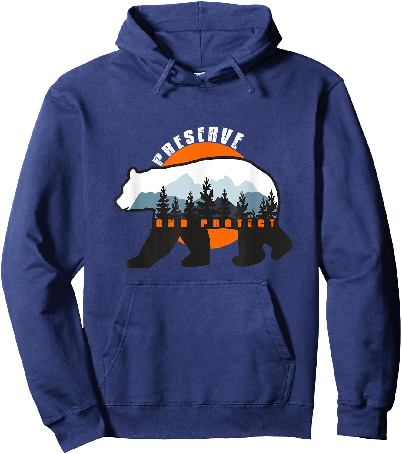 Preserve and Protect - Save our National Parks Black Bear Hoodie - Hoodie | Navy
