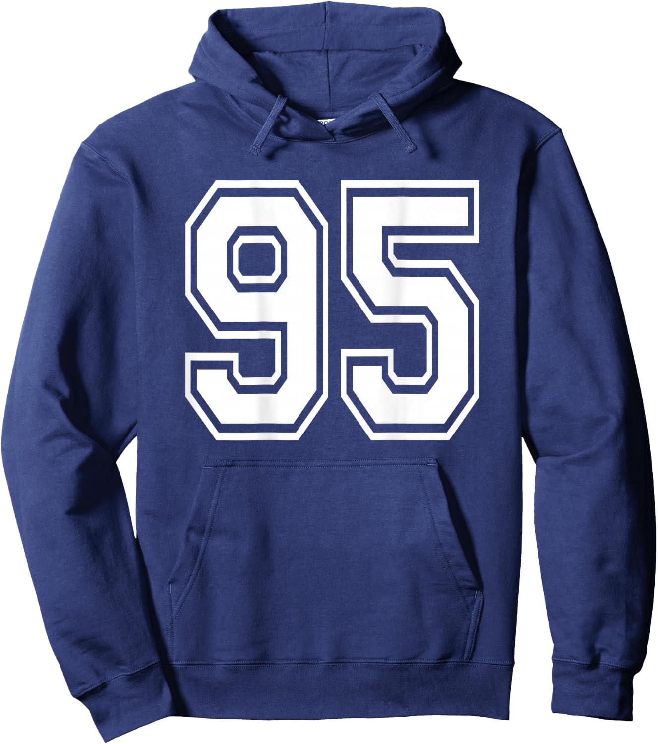 Number 95 Sports Player Number BACK Of Shirt Only Hoodie - Hoodie | Navy